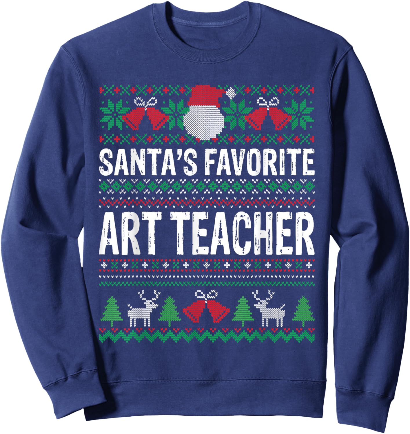 Art Teacher Christmas - Santa's Favorite Art Teacher Sweatshirt - Sweatshirt | Navy