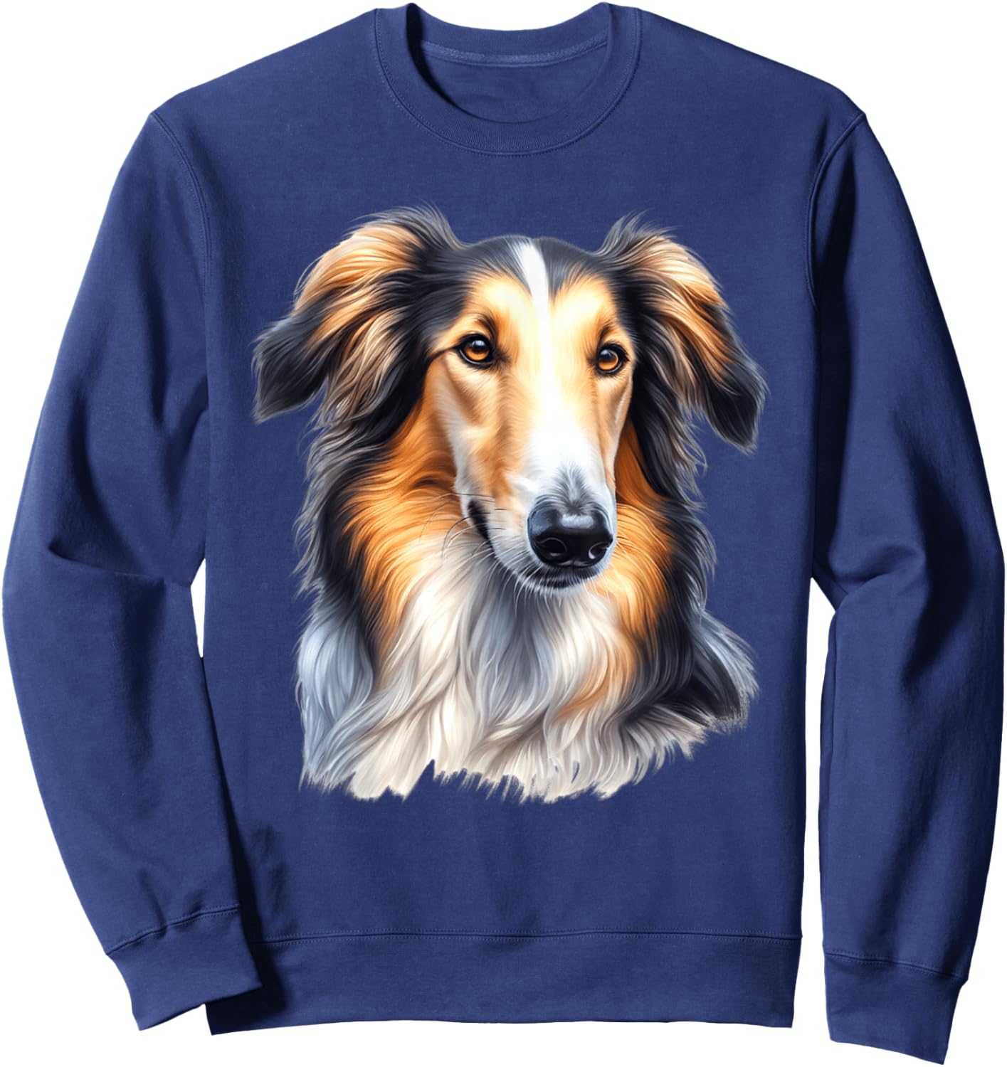 Borzoi Dog Portrait Sweatshirt - Sweatshirt | Navy