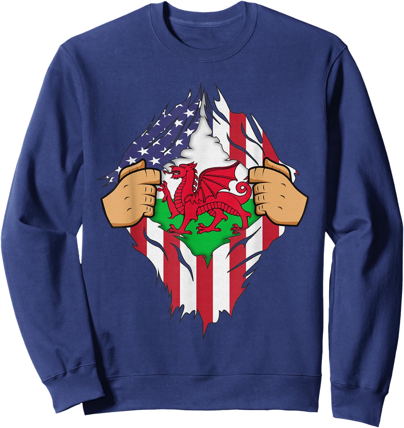 WELSH FLAG WALES Men Women Kids Gift Sweatshirt - Sweatshirt | Navy