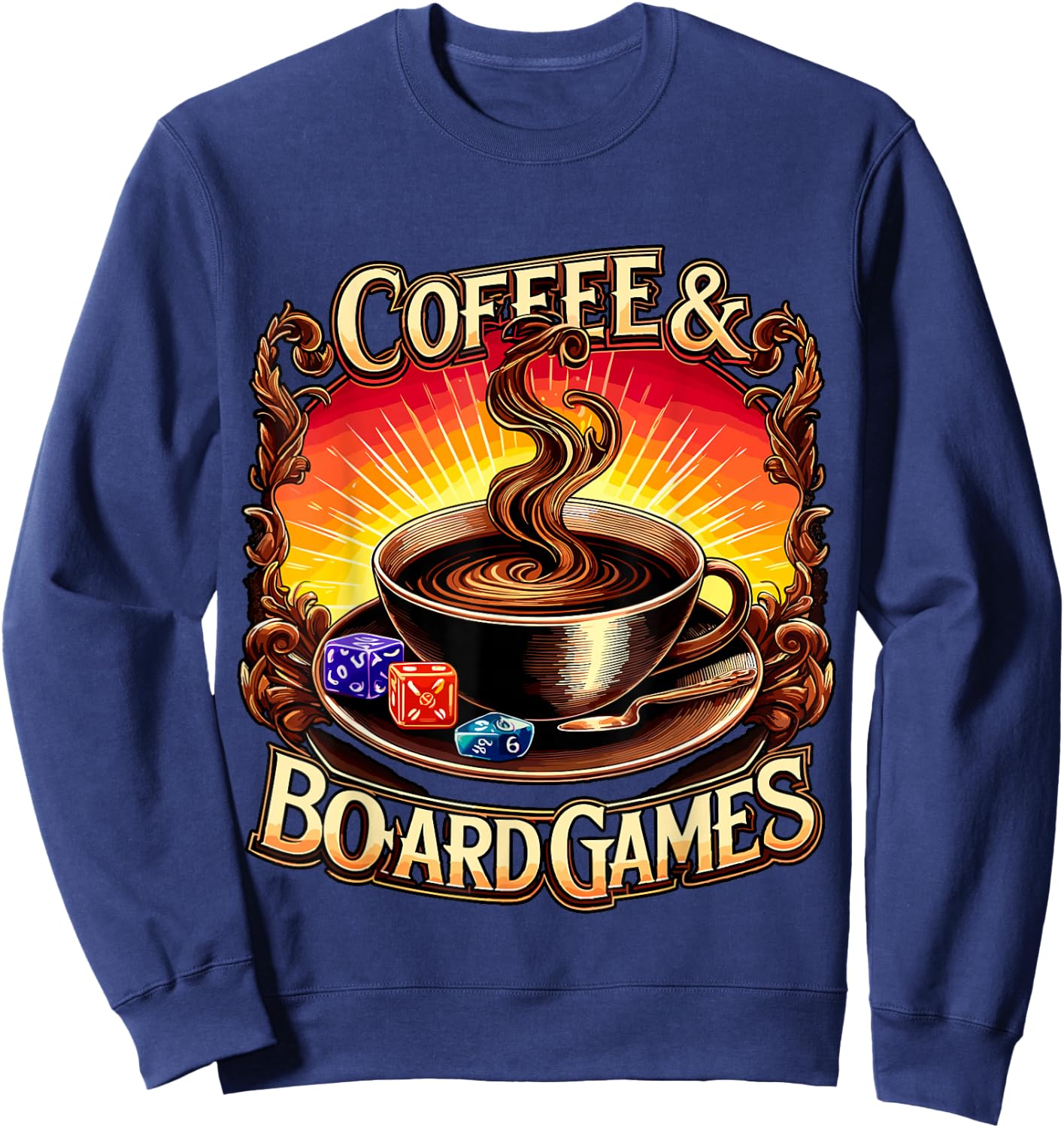 Coffee and Board Games Board Game Night Sweatshirt - Sweatshirt | Navy