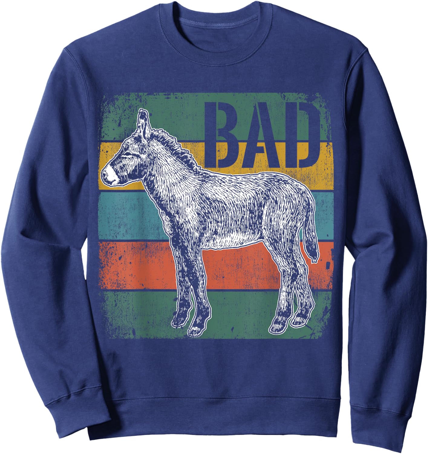 Bad Ass Badass Donkey Cool Cute Donkeys Meme Sweatshirt - Sweatshirt | Navy