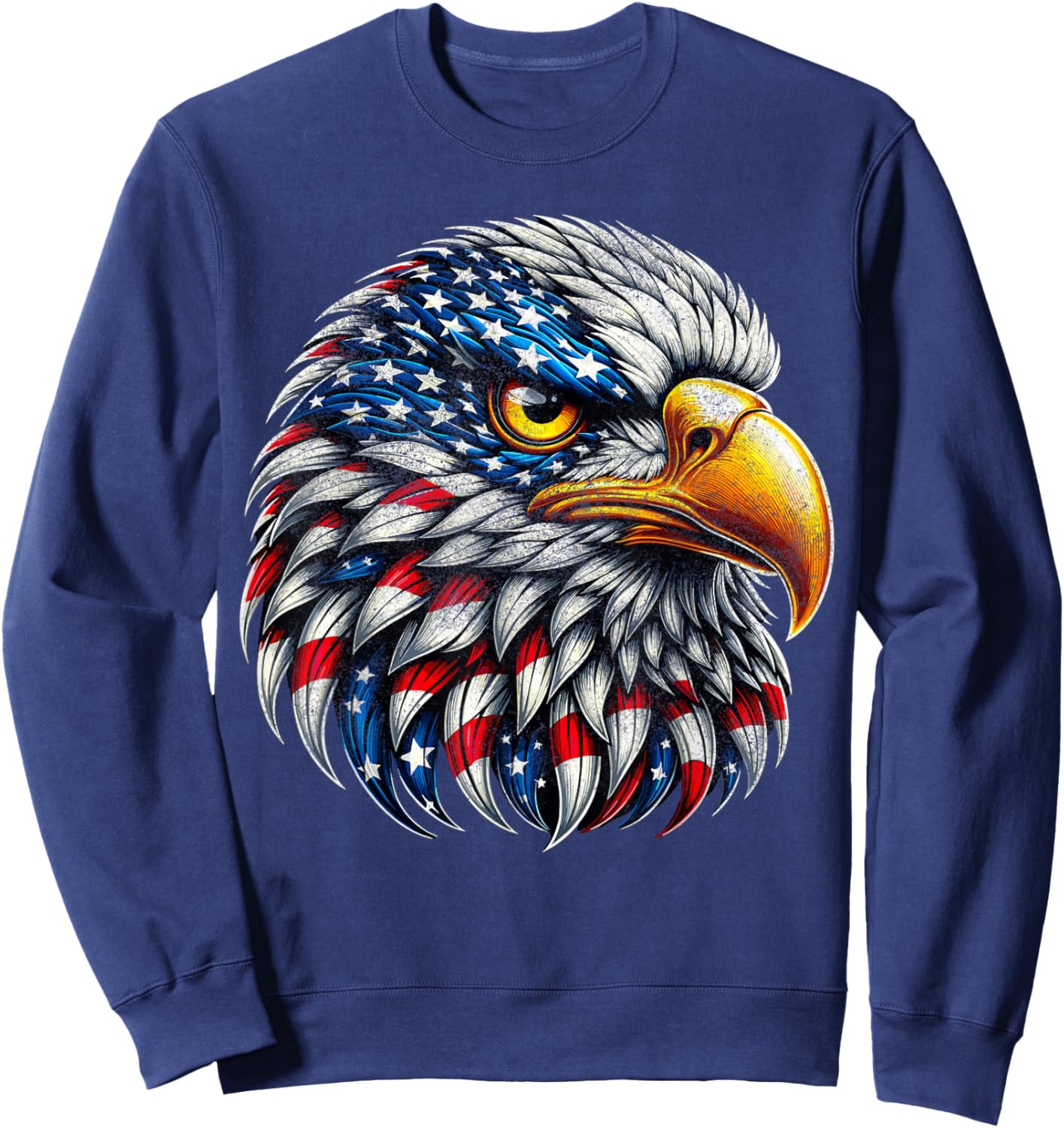 4th Of July Patriotic Eagle USA American Flag Women Kids Men Sweatshirt - Sweatshirt | Navy