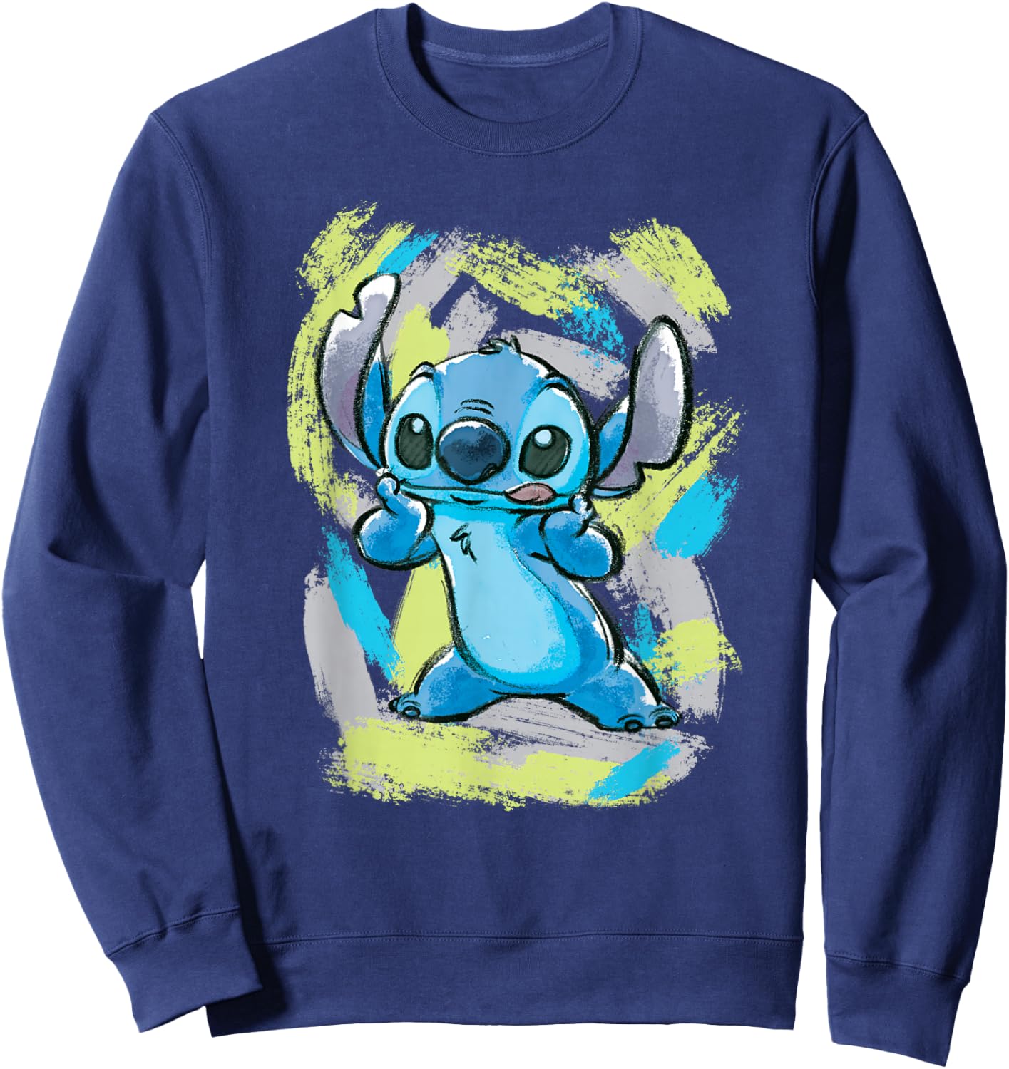Disney Lilo and Stitch Watercolor Brushstrokes Sweatshirt - Sweatshirt | Navy