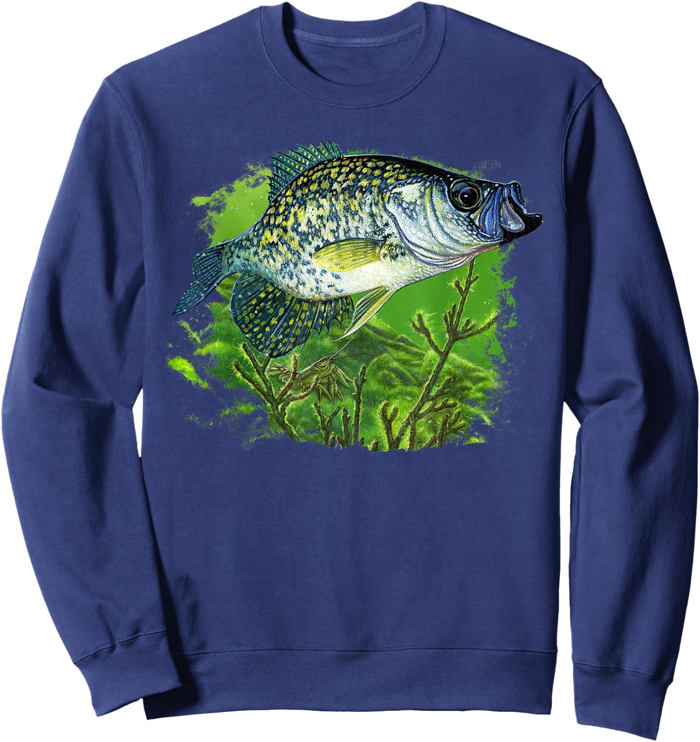 Crappie Swim with Branches Cool Crappie CR Sweatshirt - Sweatshirt | Navy
