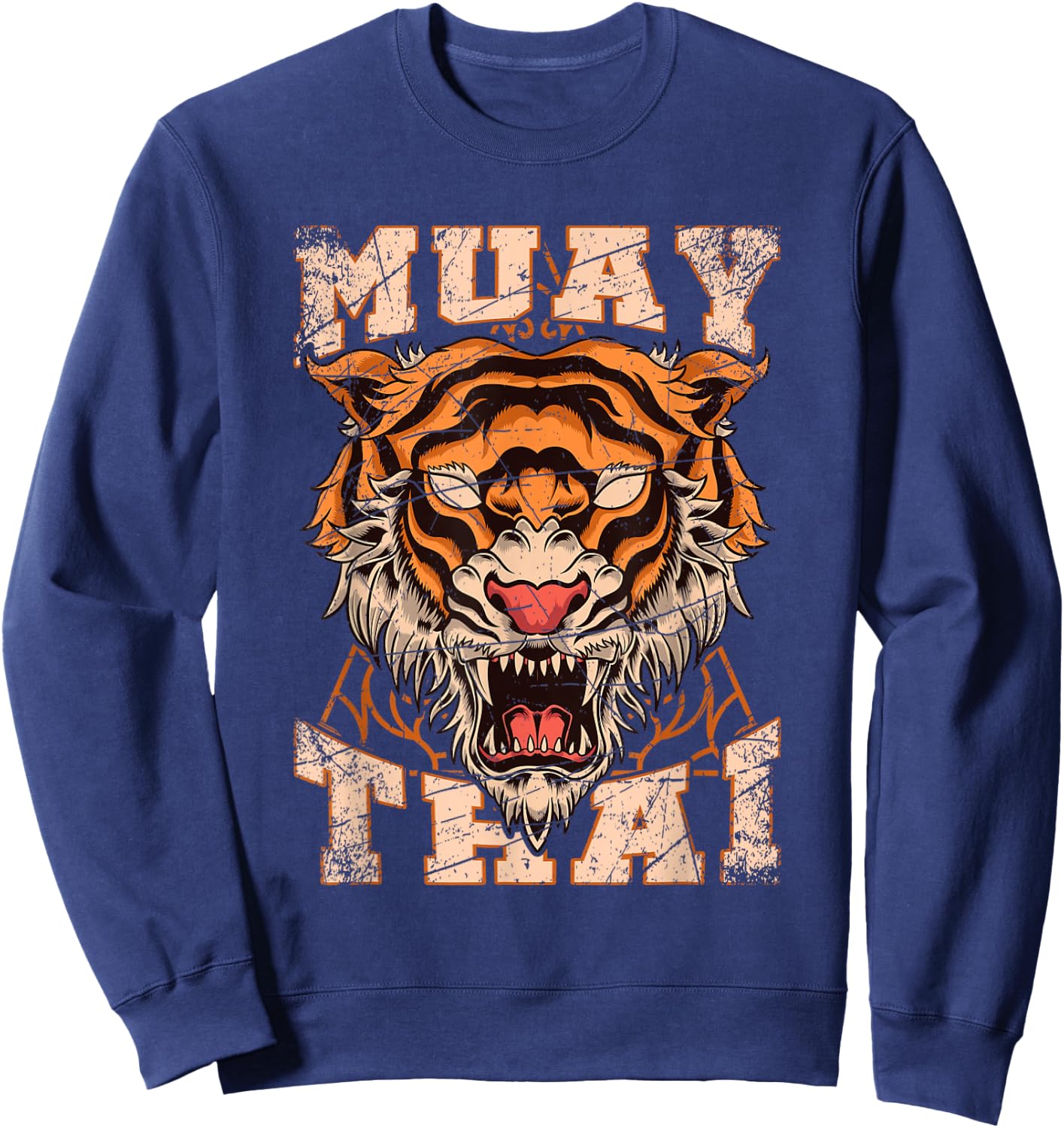 Tiger Asia Ninja Gift Muay Thai Sweatshirt - Sweatshirt | Navy