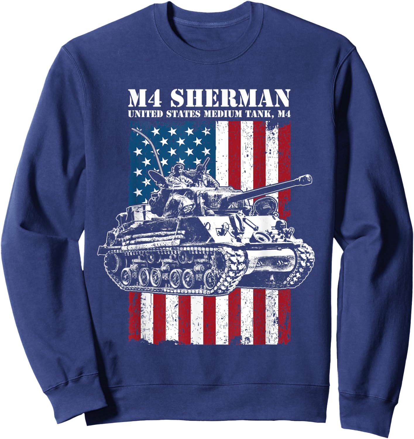 M4 Sherman WW2 Tank - Medium Tank M4 Sweatshirt - Sweatshirt | Navy