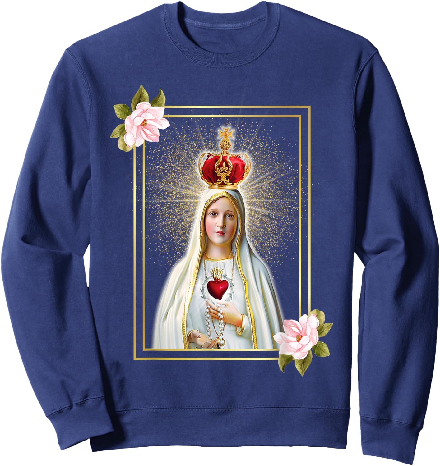 Our Lady of Fatima Immaculate Heart of Blessed Virgin Mary Sweatshirt - Sweatshirt | Navy