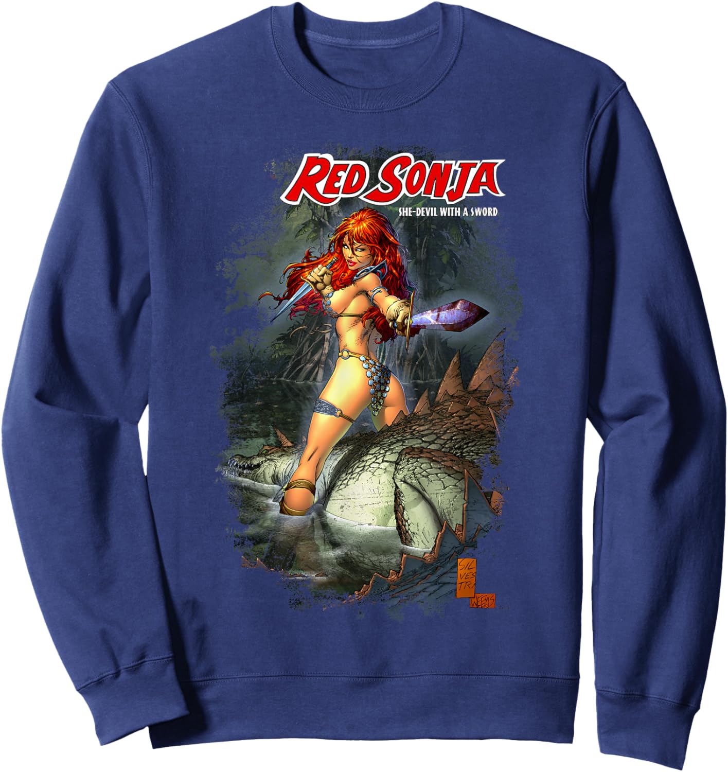 Mark Silvestri Comic Cover She-Devil Warrior Woman Sweatshirt - Sweatshirt | Navy