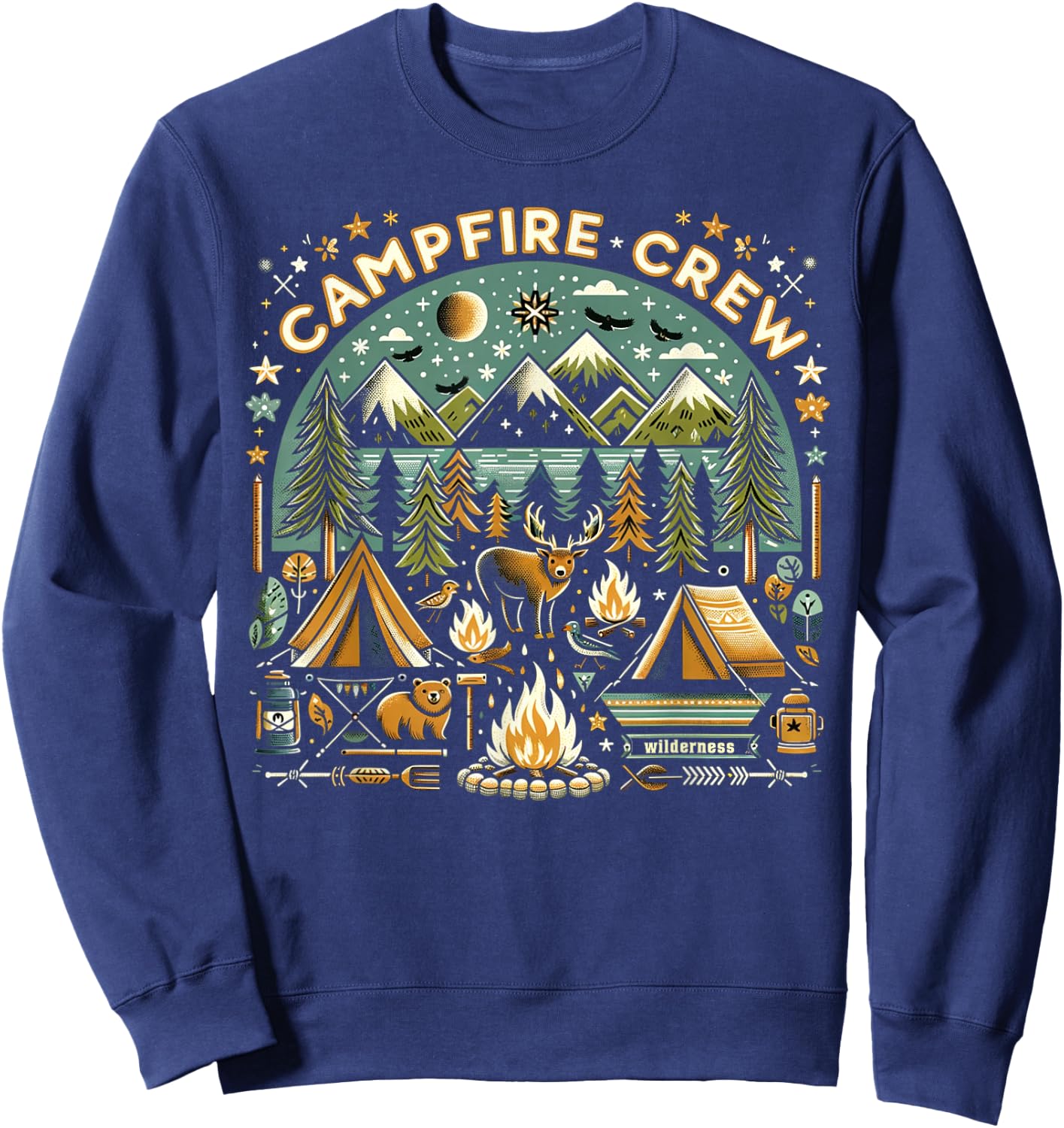 Family Camping Trips Campfire Crew Sweatshirt - Sweatshirt | Navy