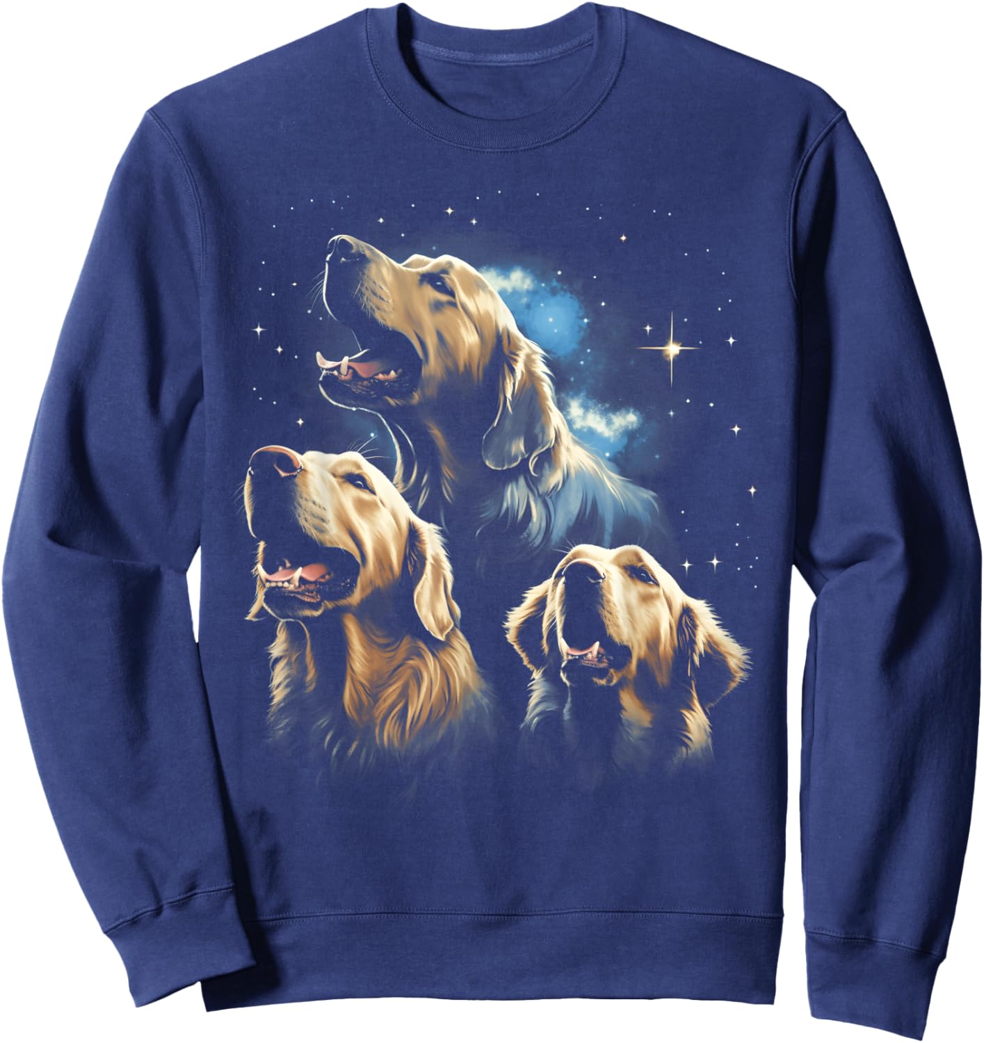 Golden Retriever Howling At The Moon Golden Retriever Dad Sweatshirt - Sweatshirt | Navy