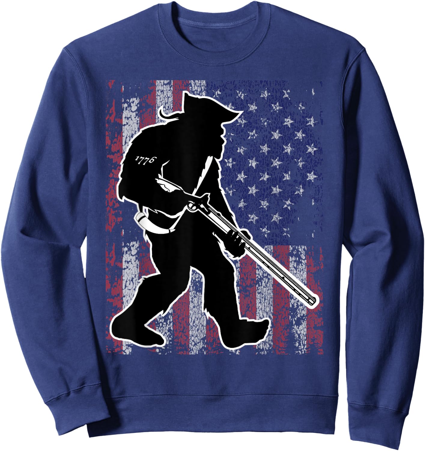 Patriotic Bigfoot 2nd Amendment Right to Bear Arms Gun Sweatshirt - Sweatshirt | Navy