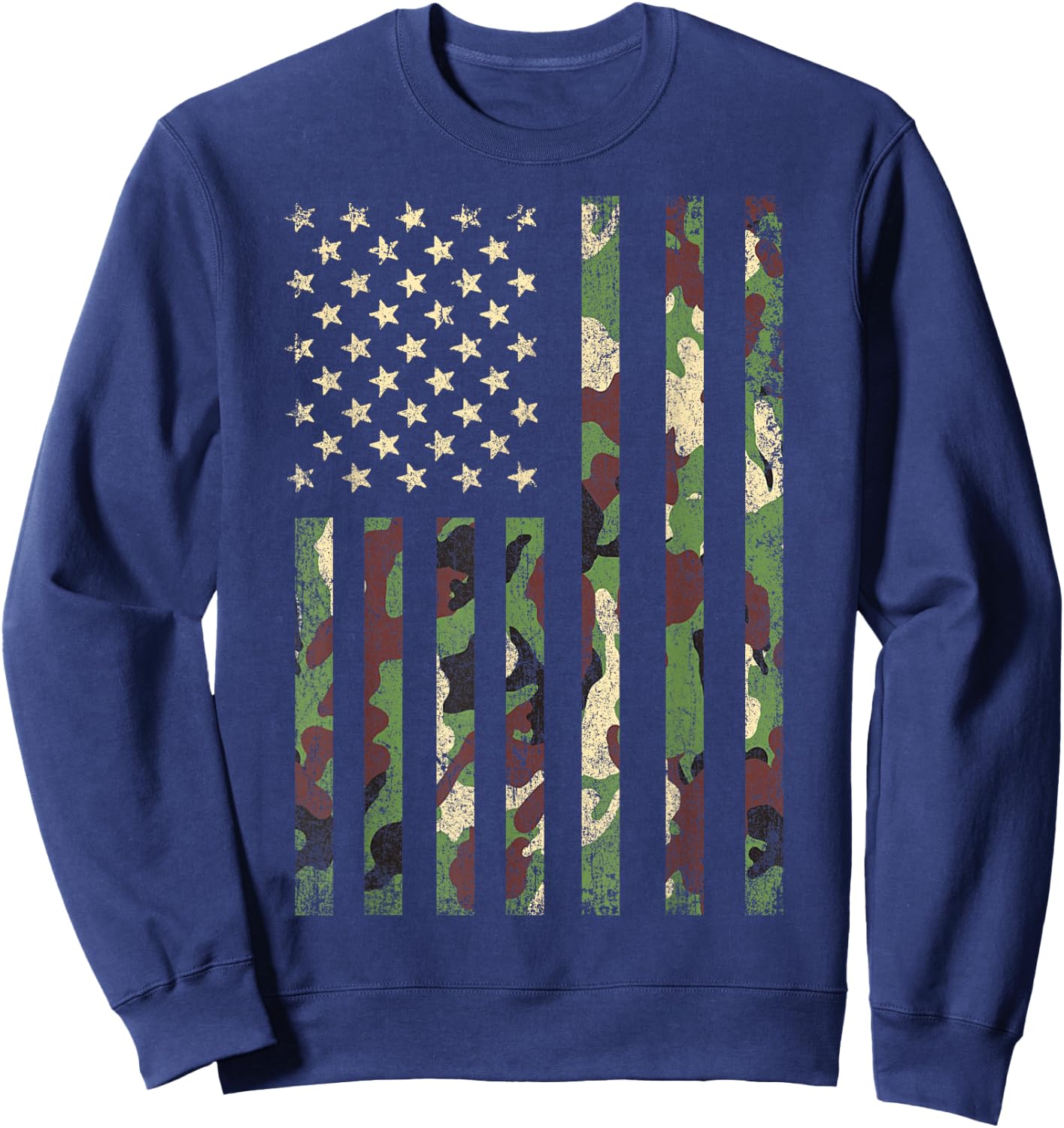 Patriotic USA Flag 4th of July Men Women Boy Girl Camouflage Sweatshirt - Sweatshirt | Navy