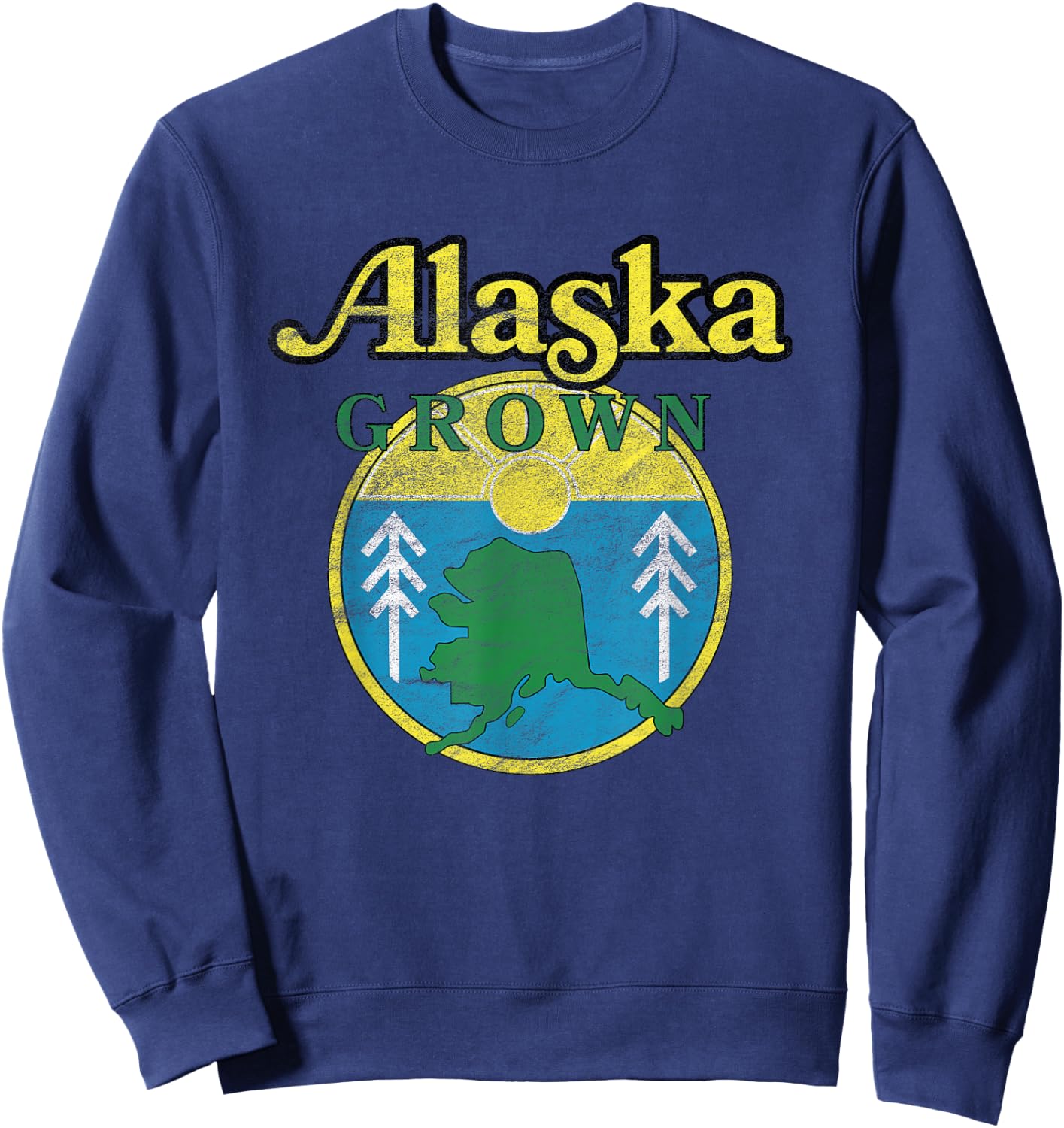 Vintage Retro Alaska Grown Sweatshirt - Sweatshirt | Navy