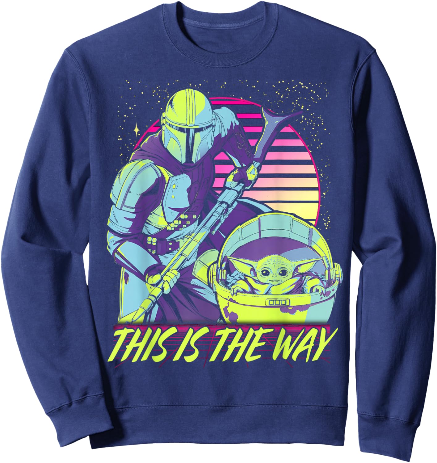 Star Wars The Mandalorian The Child This Is The Way Neon Sweatshirt - Sweatshirt | Navy