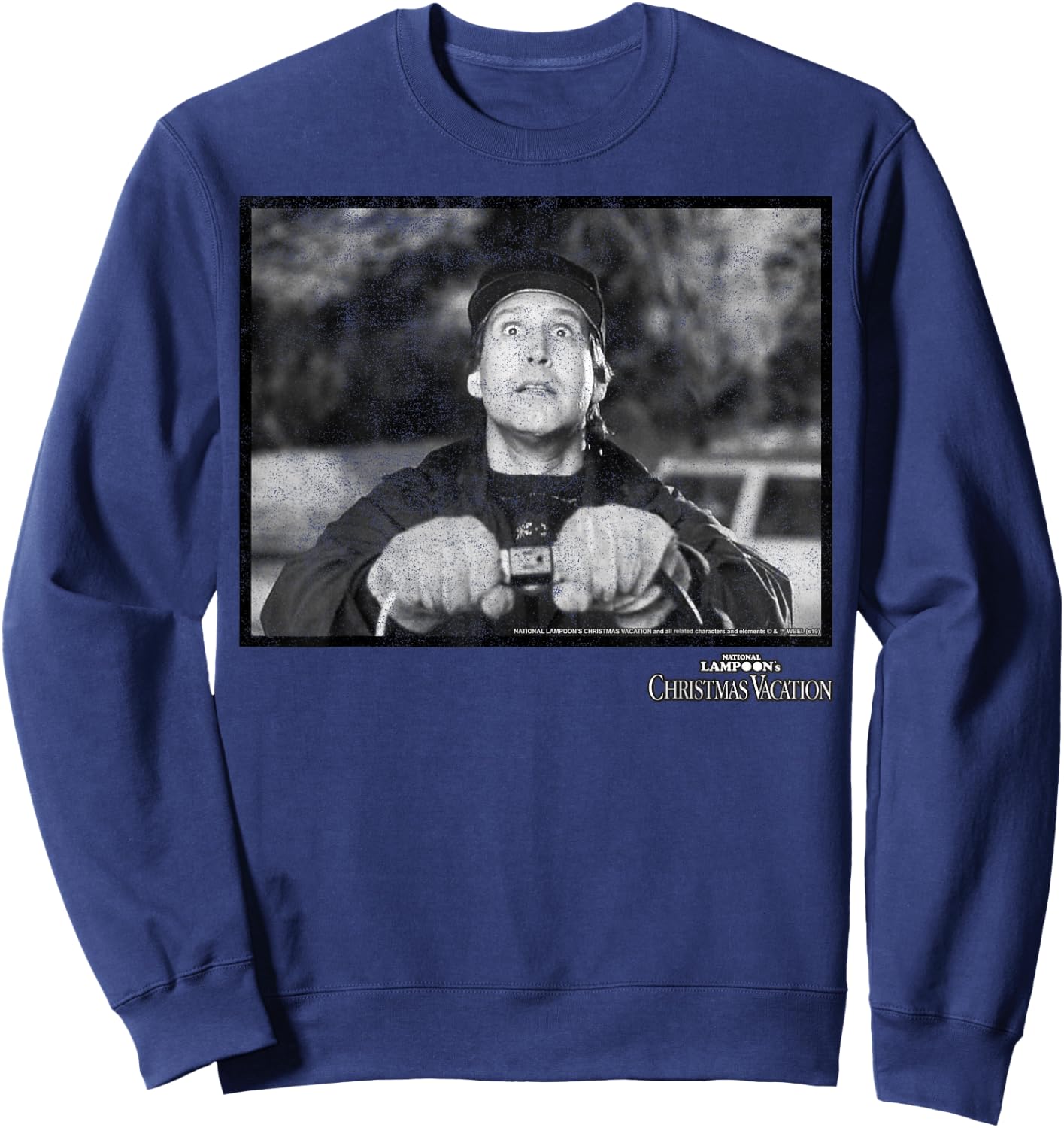 National Lampoon's Christmas Vacation Clark Black & White,Short Sleeve Sweatshirt - Sweatshirt | Navy