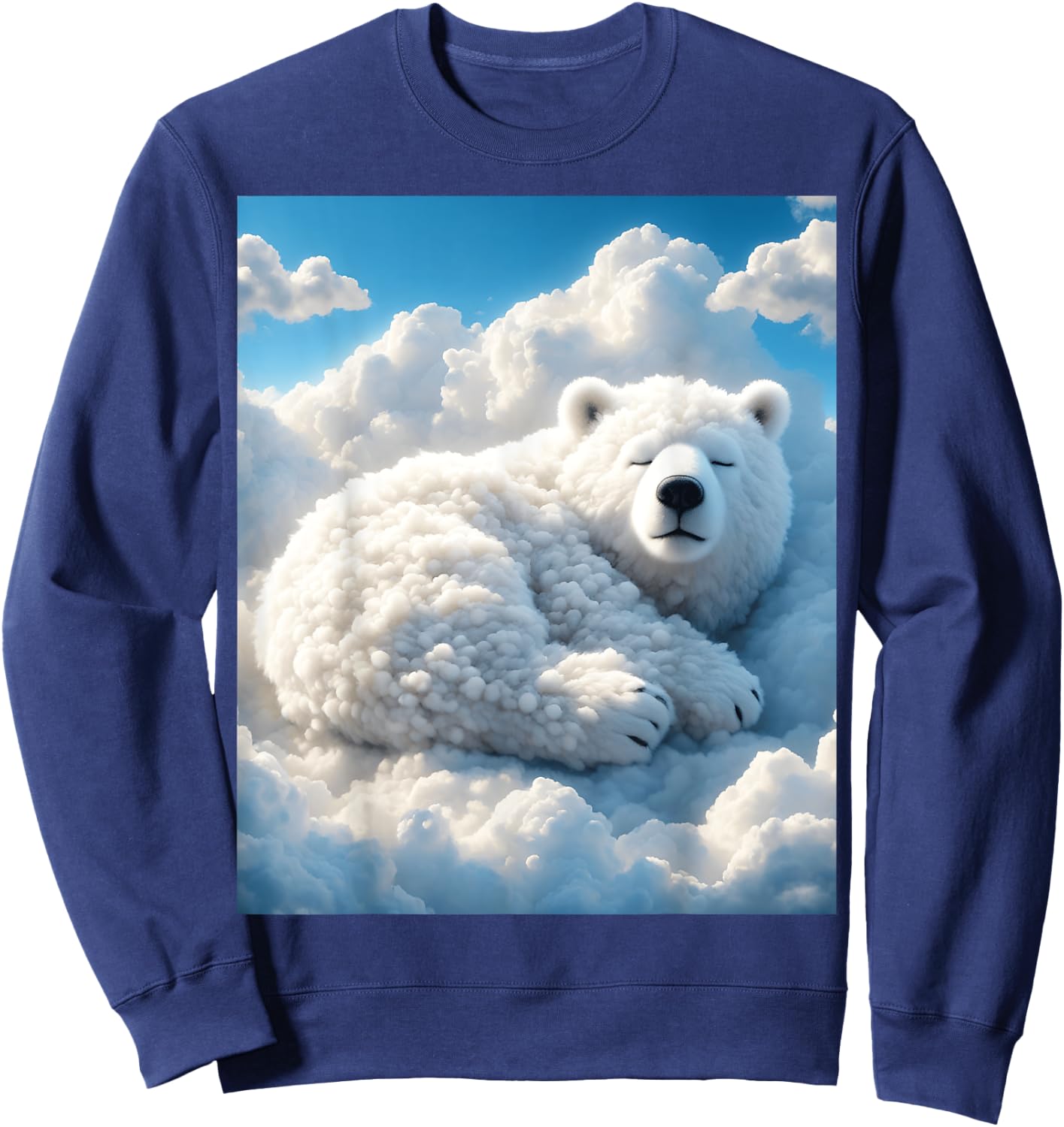Fantasy Cute Bear Clouds Sky Sweatshirt - Sweatshirt | Navy