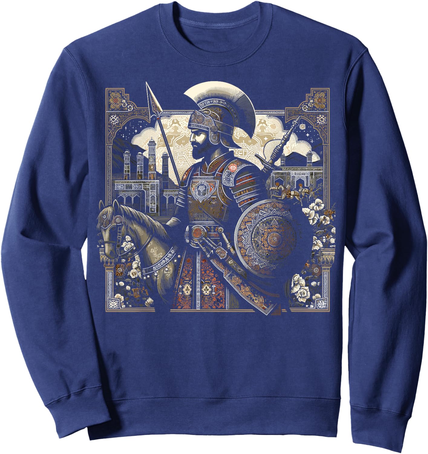 Persian Immortal Achaemenid Empire Persian Warrior Sweatshirt - Sweatshirt | Navy