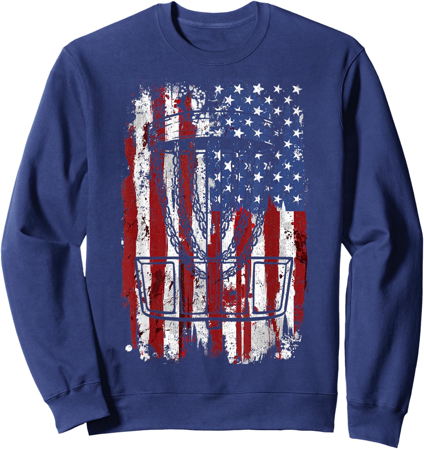 Disc golf Disc golfer player American USA Sweatshirt - Sweatshirt | Navy