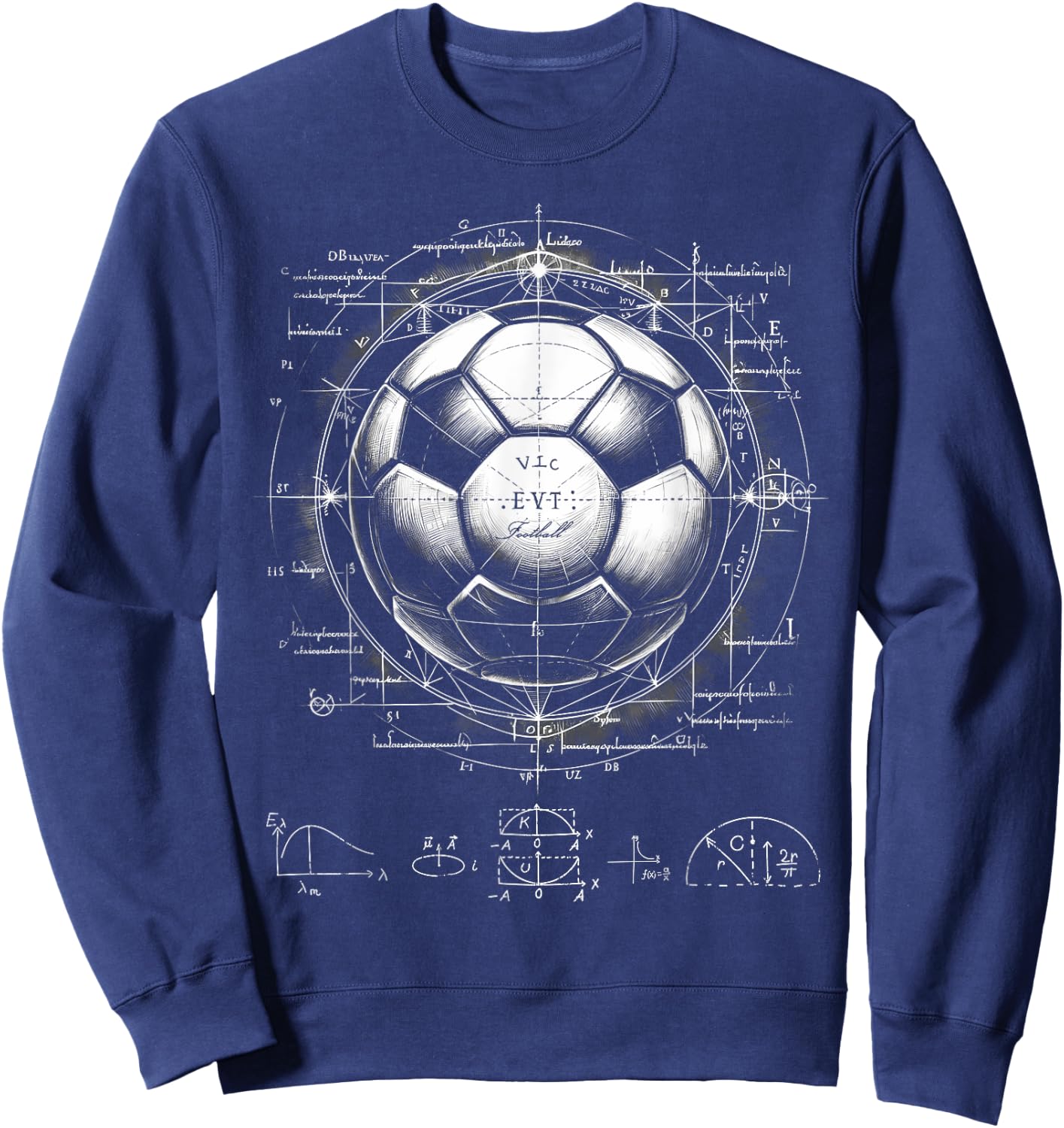 Soccer Patent Drawing Boys Girls Men Women Coach Football Sweatshirt - Sweatshirt | Navy