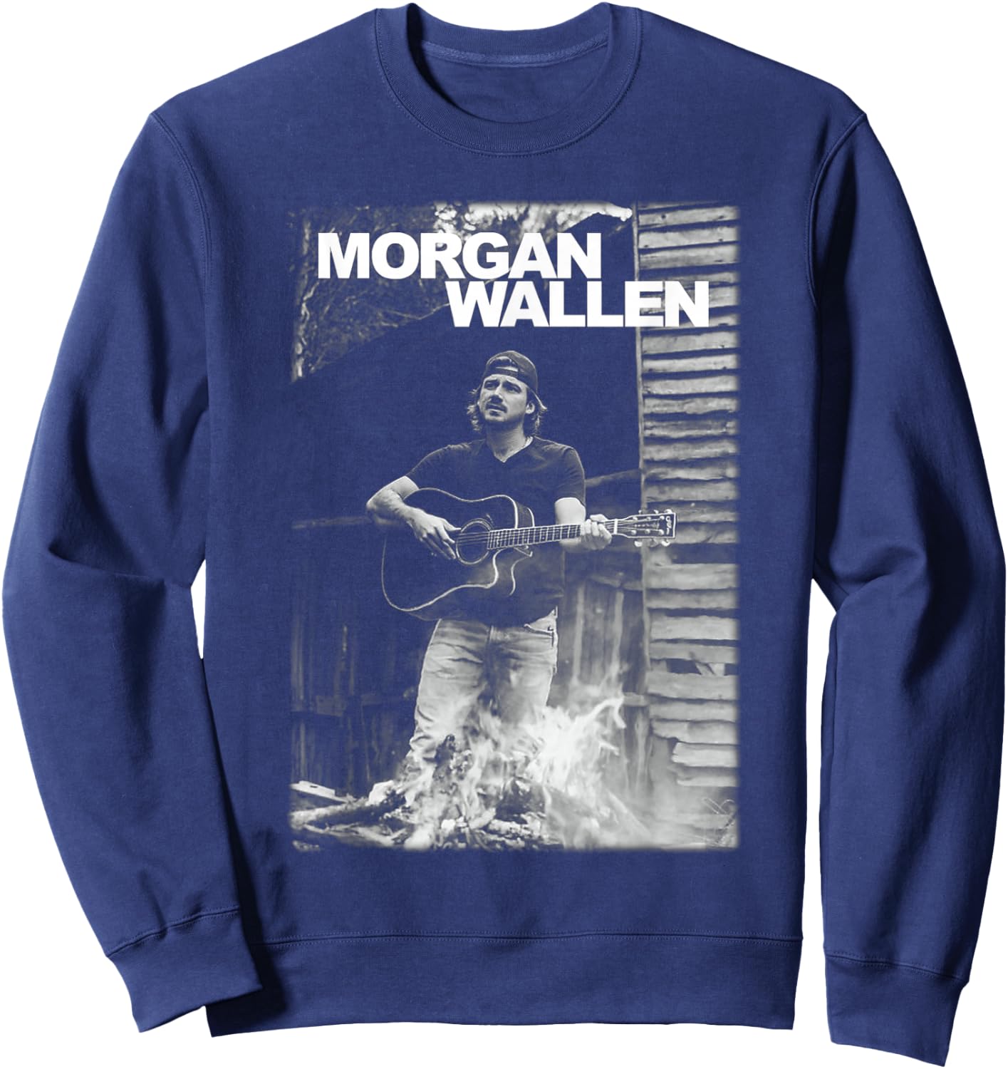 Official Morgan Wallen Guitar Photo Sweatshirt - Sweatshirt | Navy