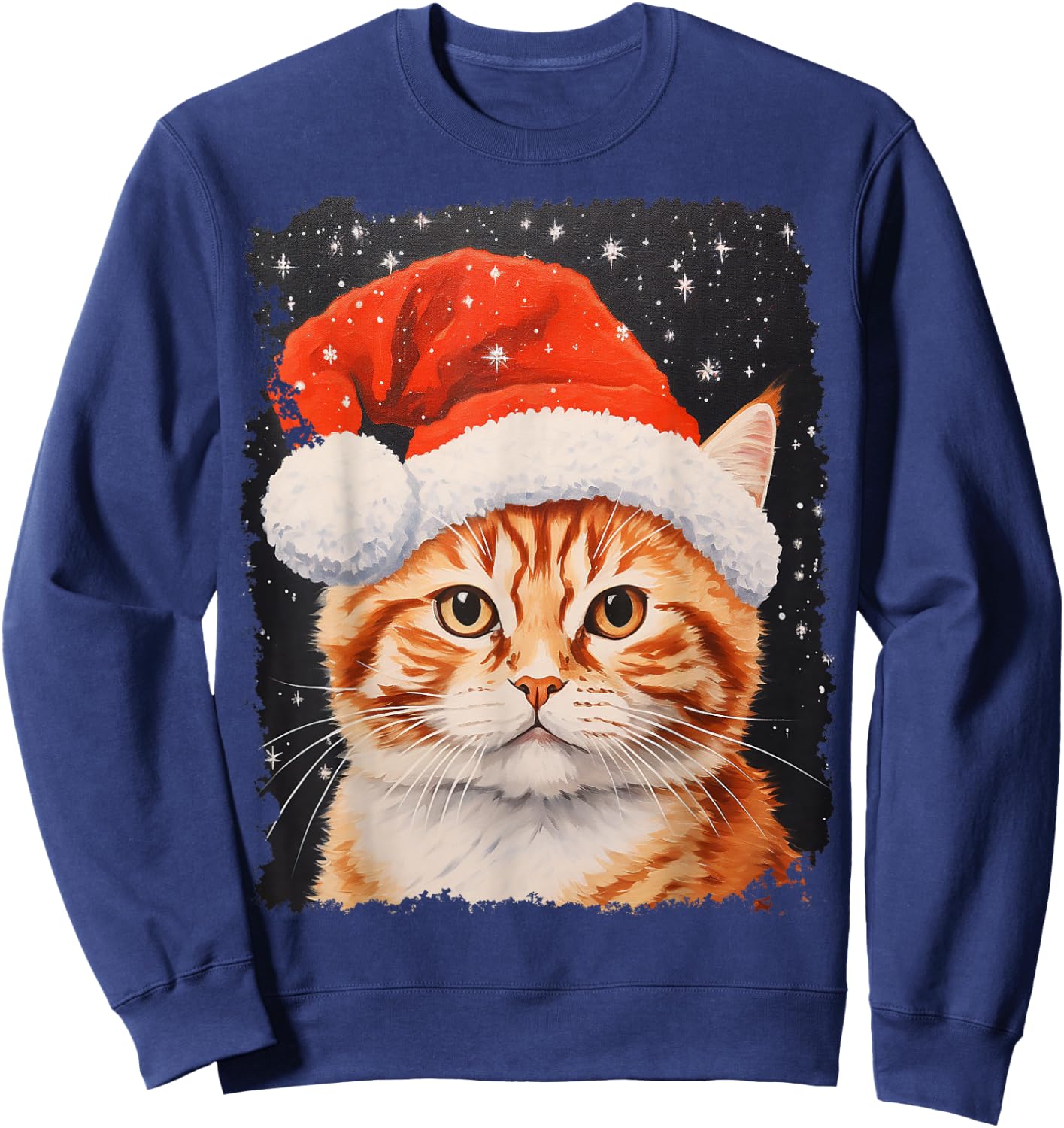 Pop Art Orange Ginger Cat Christmas Sweatshirt - Sweatshirt | Navy