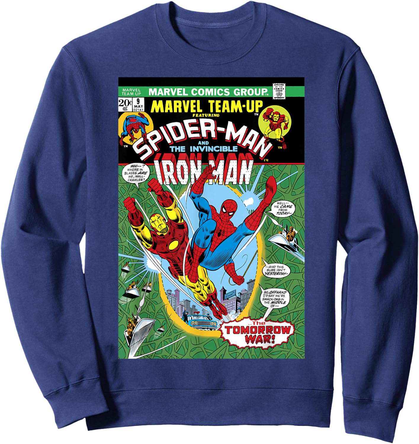 Marvel Team-Up Iron Man & Spider-Man The Tomorrow War Cover Sweatshirt - Sweatshirt | Navy