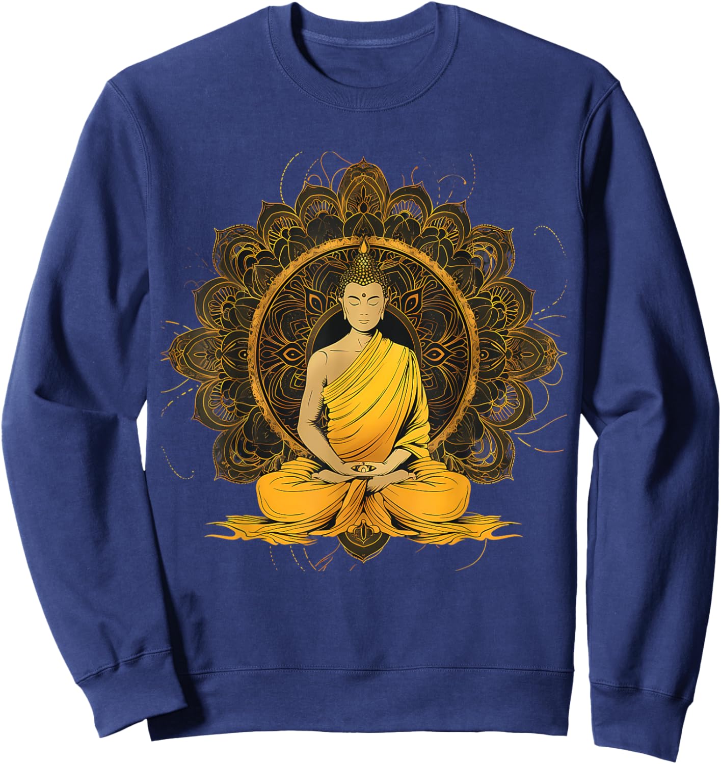 Zen Buddha Meditation Hindu Spiritual Mandala Buddhist Sweatshirt - Sweatshirt | Navy