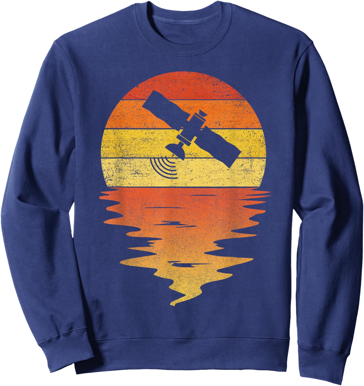 Satellite shirt retro sunset 70s vintage Satellite Sweatshirt - Sweatshirt | Navy