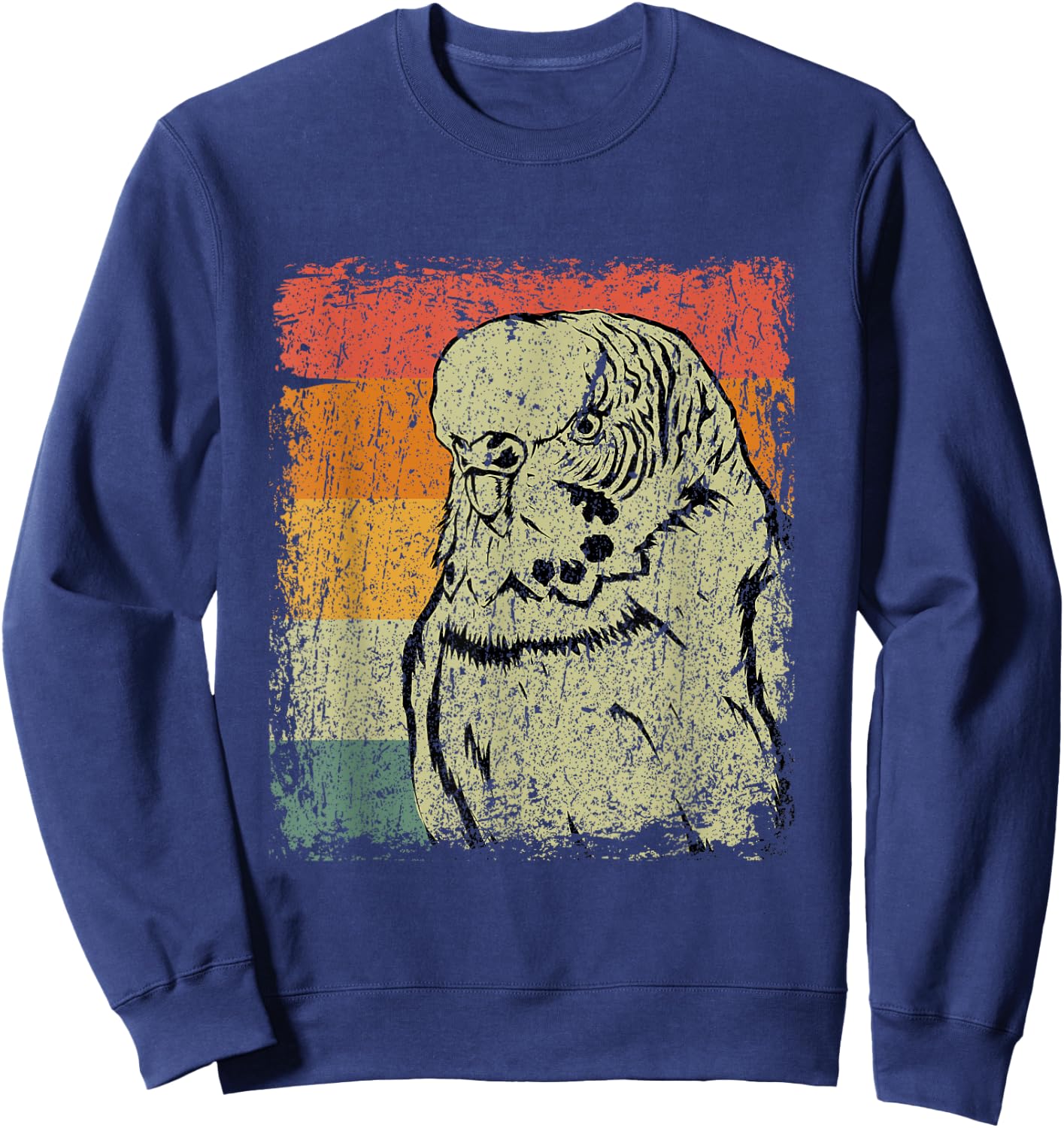 Retro Budgie Gift Vintage Budgie Bird Sweatshirt - Sweatshirt | Navy