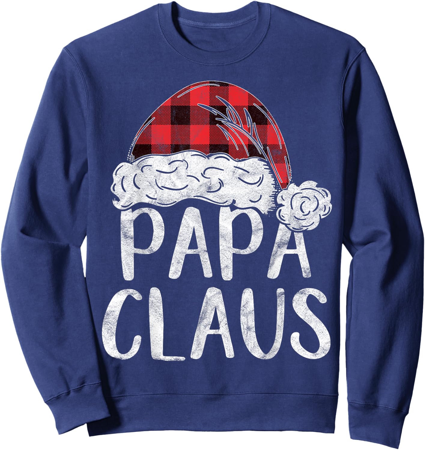 Papa Claus Christmas Costume Gift Santa Matching Family Xmas Sweatshirt - Sweatshirt | Navy