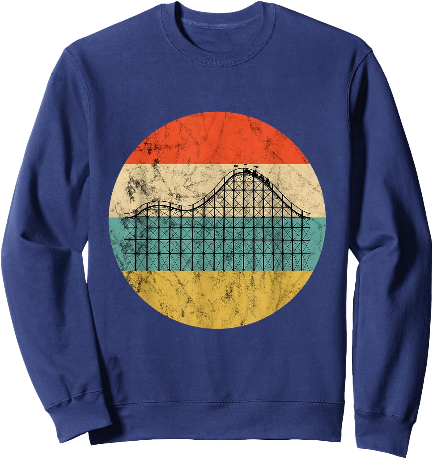 Roller Coaster Lover Retro Theme Park Thrillseekers Sweatshirt - Sweatshirt | Navy