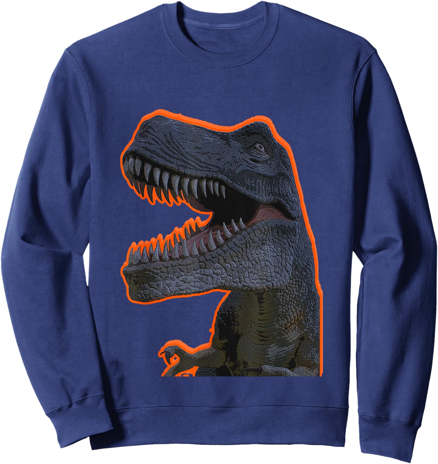 Glowing Orange T-Rex trex T rex Tyrannosaurus Rex Sweatshirt - Sweatshirt | Navy