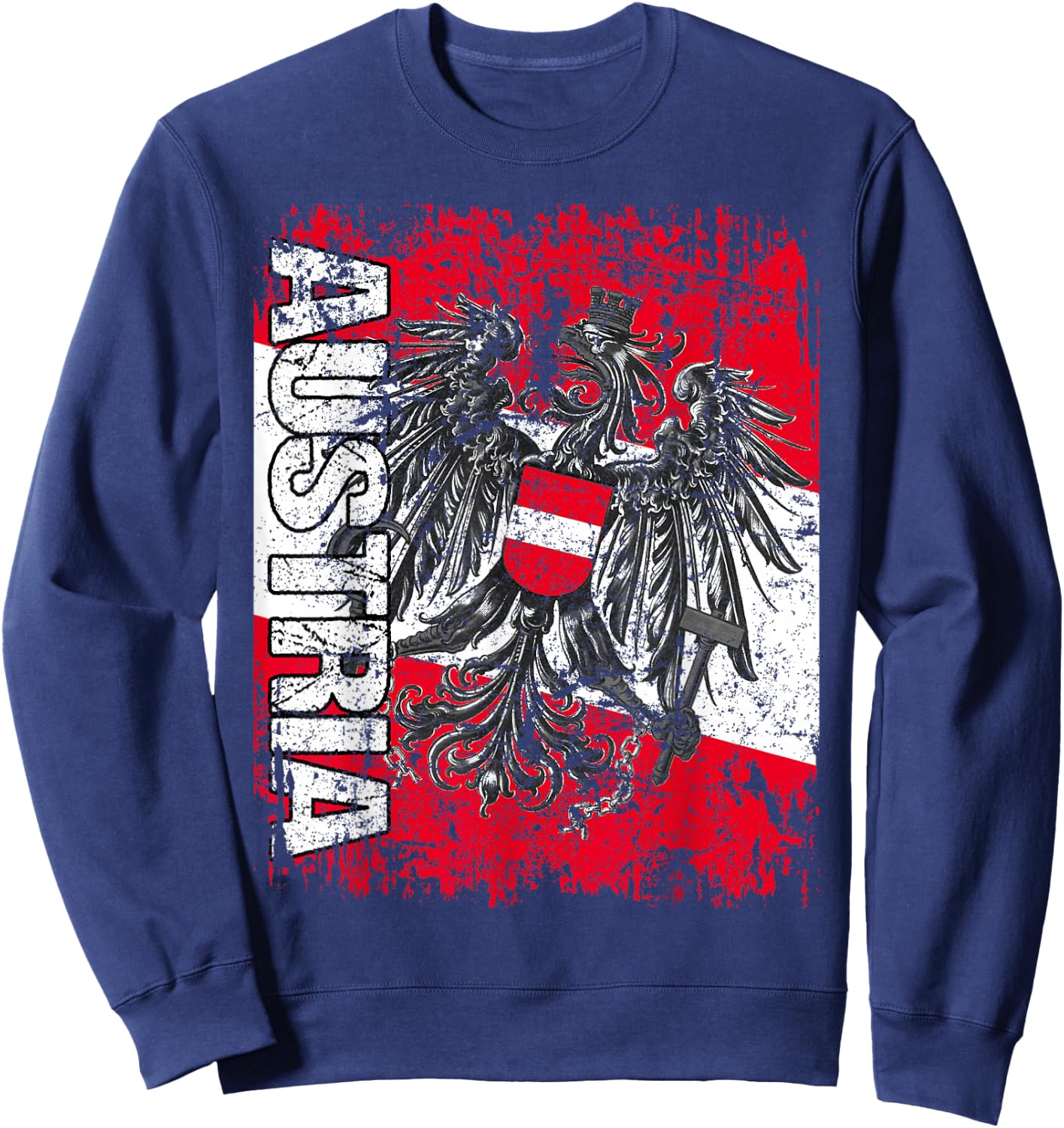AUSTRIA Flag Vintage Distressed AUSTRIA Sweatshirt - Sweatshirt | Navy