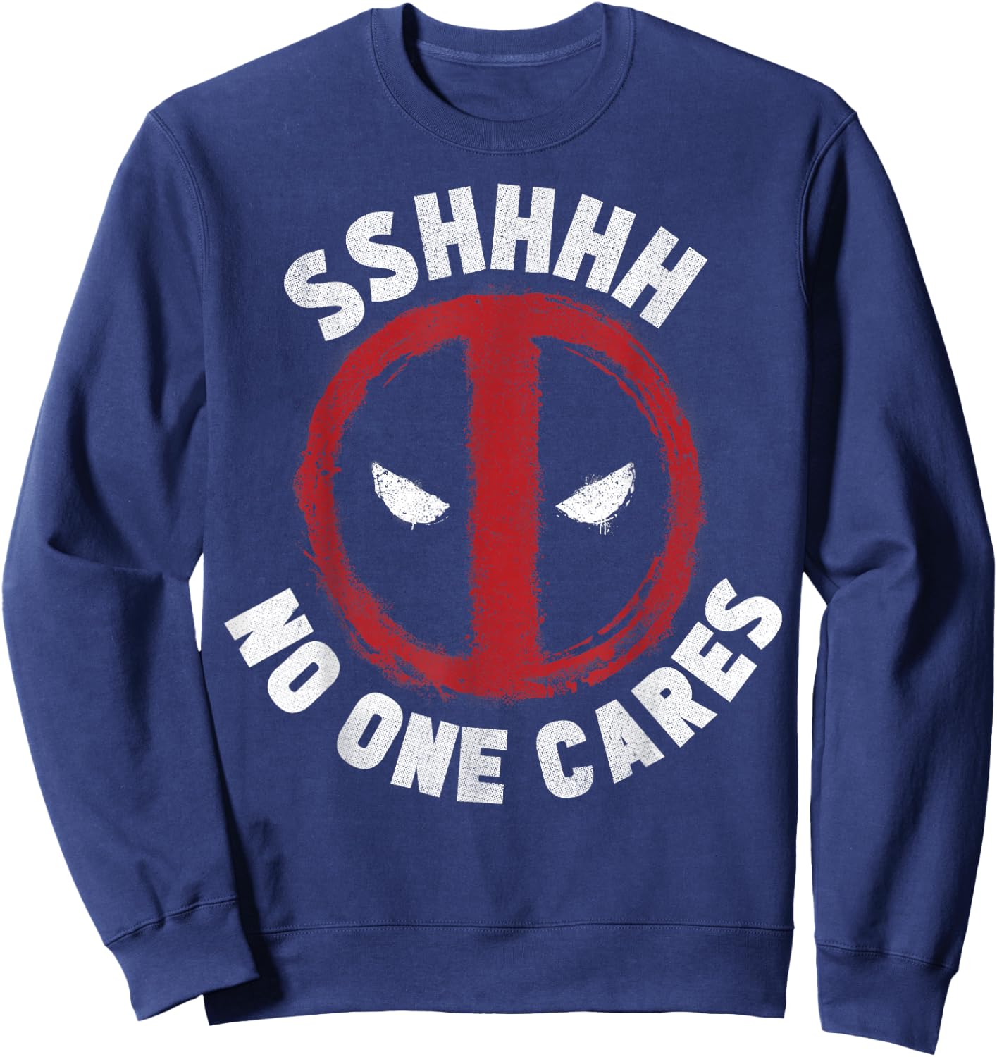 Marvel Deadpool Sshhhh No One Cares Logo Sweatshirt - Sweatshirt | Navy