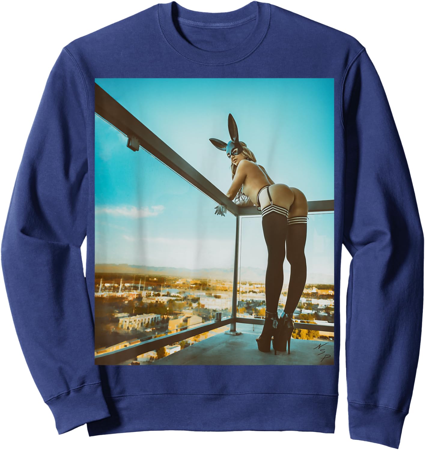 Sexy Girl - "Bad Bunny Pinup Girl w/ Nice Butt" Sweatshirt - Sweatshirt | Navy