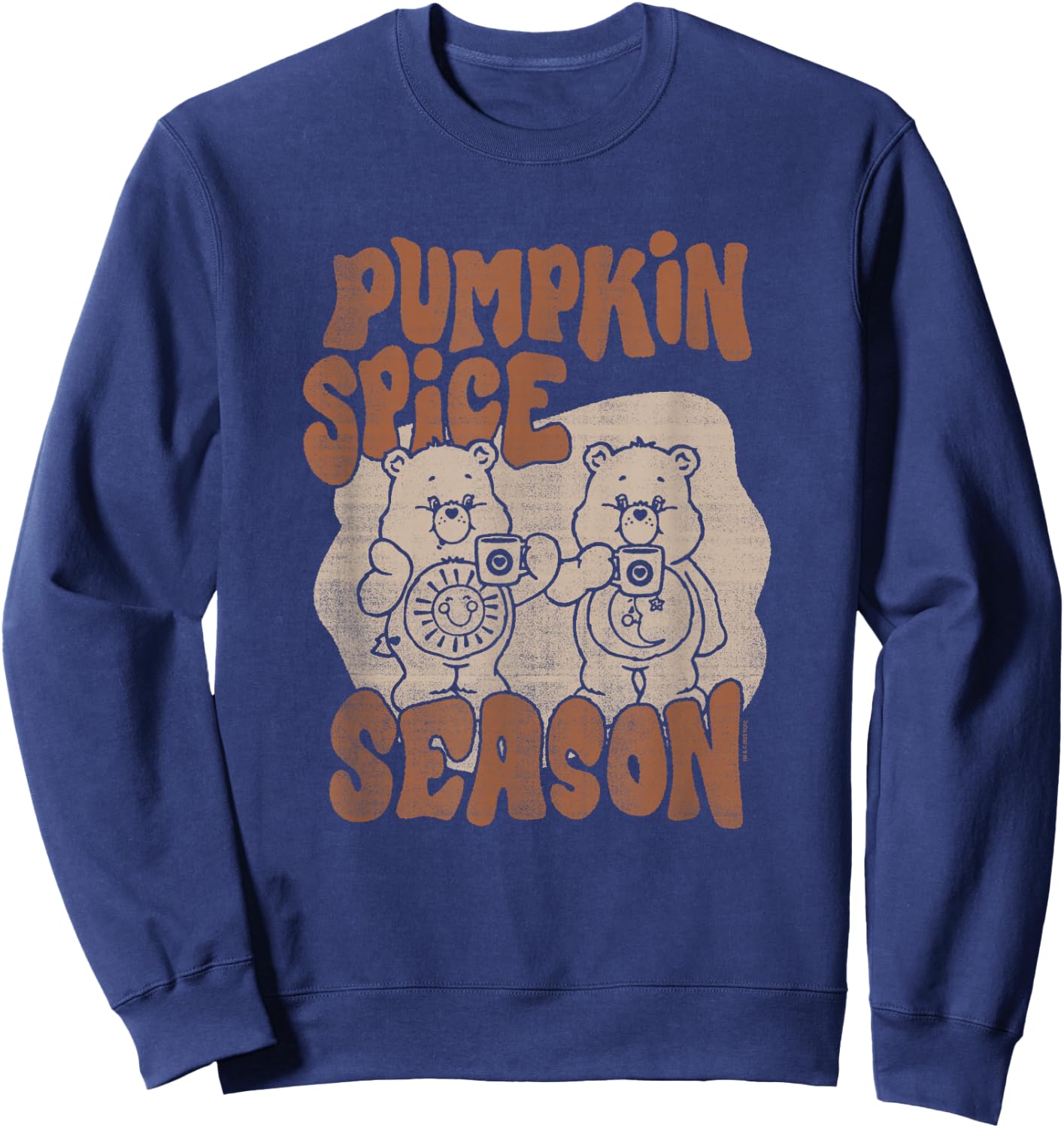 Care Bears Thanksgiving Vintage Pumpkin Spice Season Duo Sweatshirt - Sweatshirt | Navy