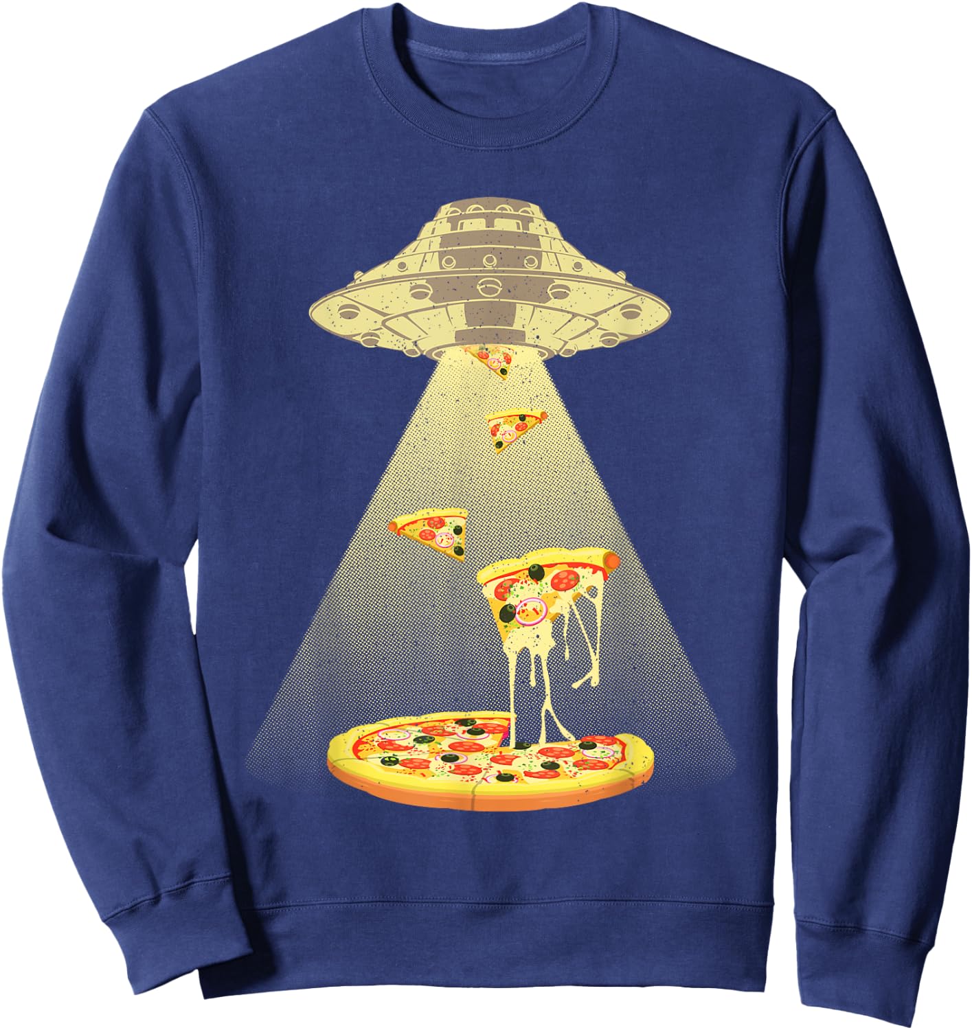 Cool Pizza Art Women Kids Italian Food Pizza Lover Sweatshirt - Sweatshirt | Navy