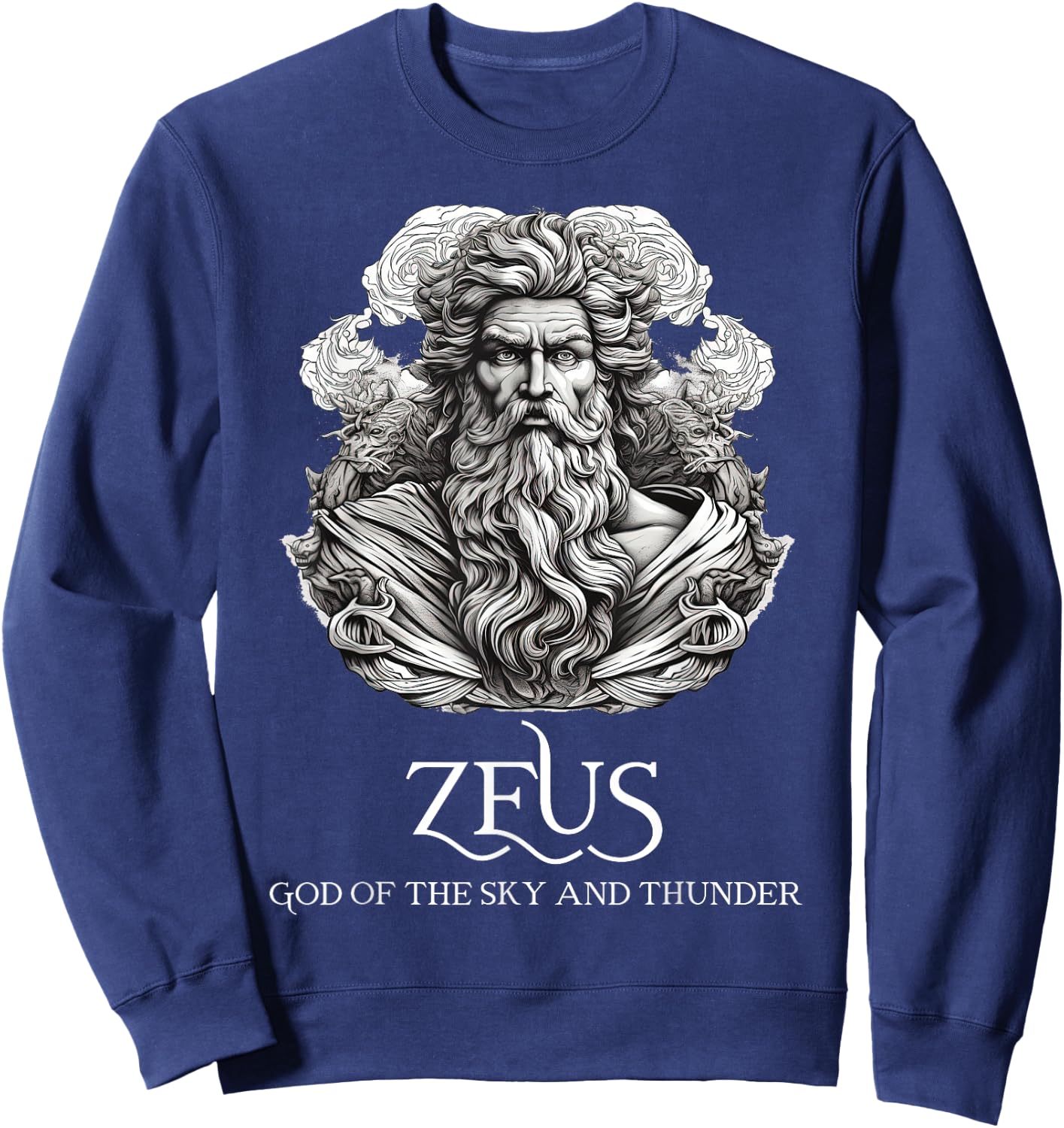 Zeus God of the The Sky & Thunder Greek Mythology Philosophy Sweatshirt - Sweatshirt | Navy