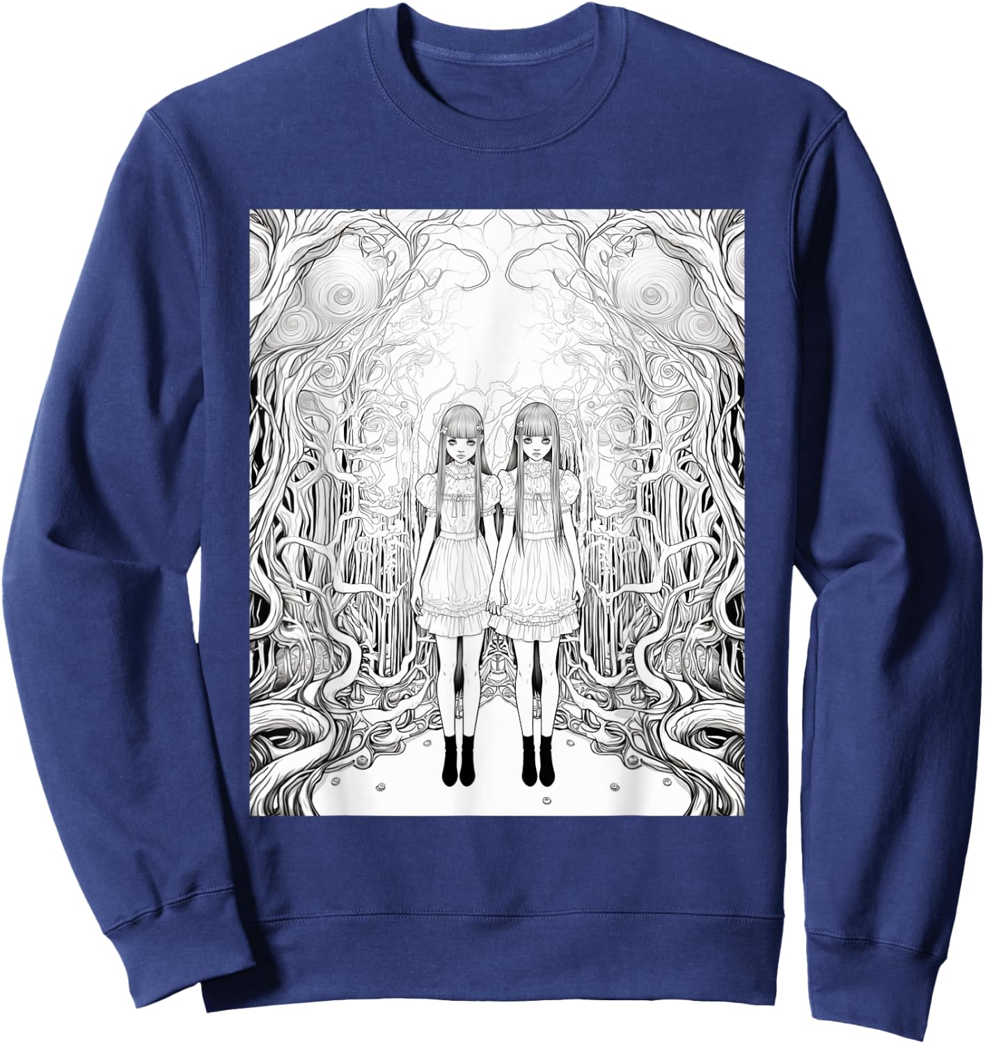 Manga Anime Demon Girl Beauty Horror Sweatshirt - Sweatshirt | Navy