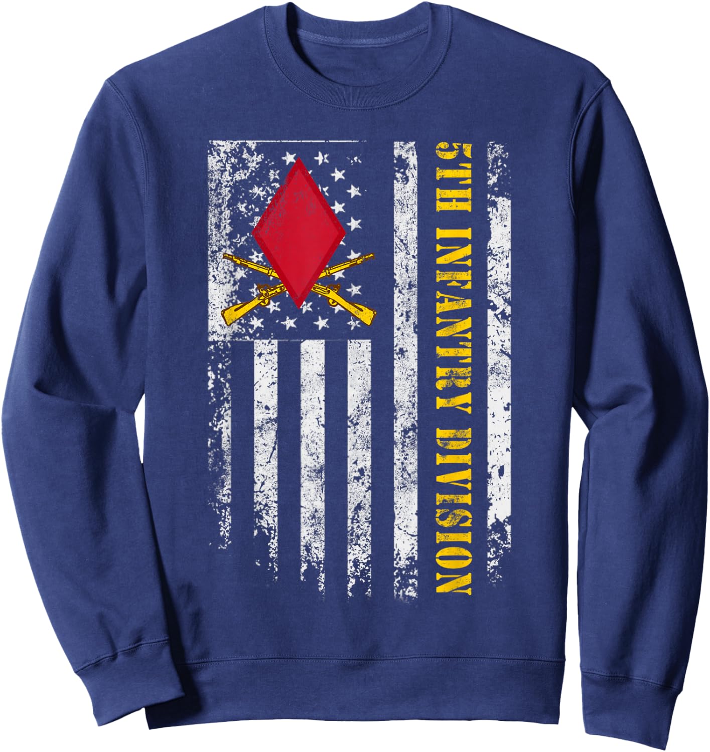5th Infantry Division "Red Diamond" Shirt Flag Veterans Day Sweatshirt - Sweatshirt | Navy