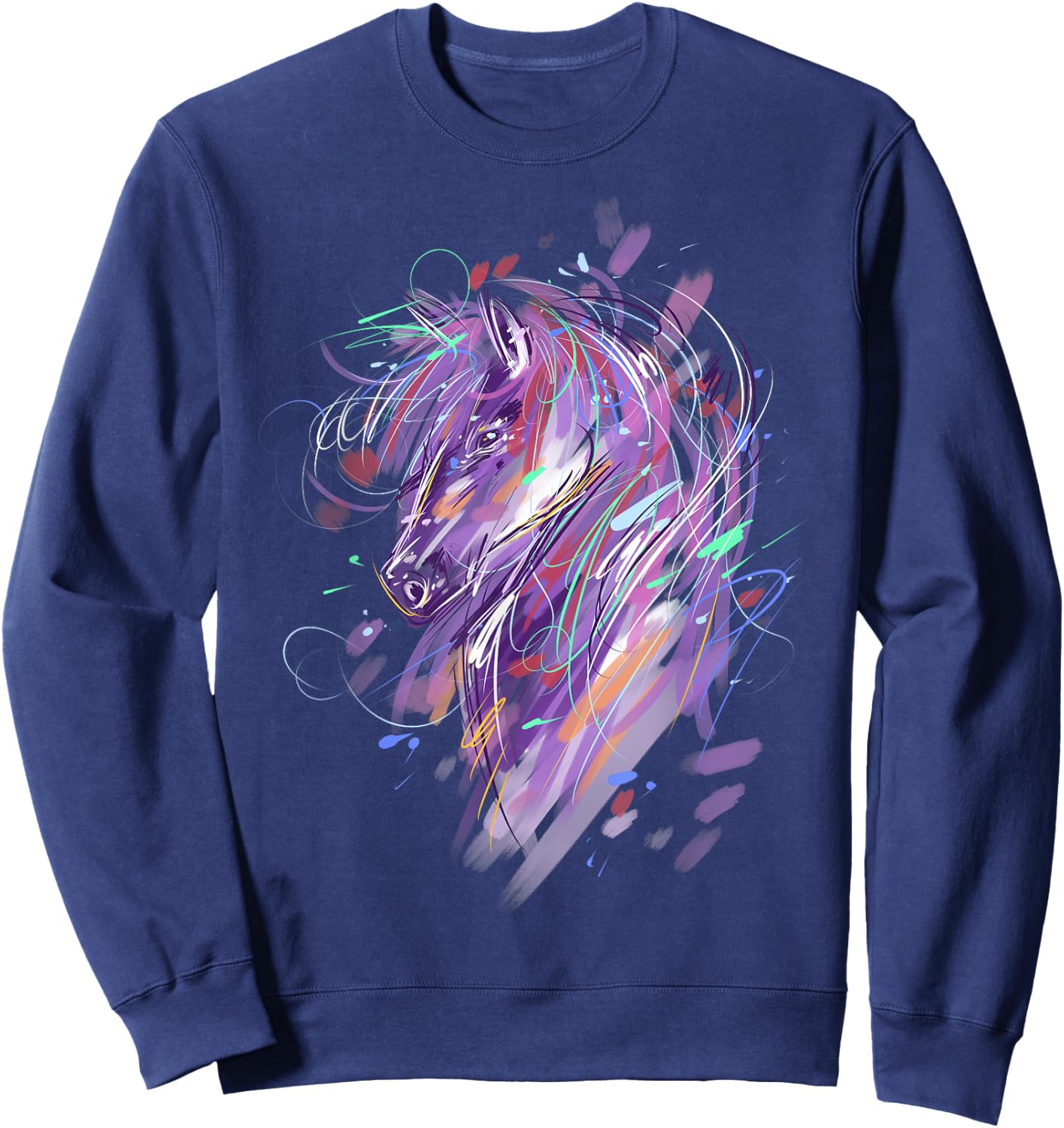 Horse Shirt Women Girls Horseback Riding Horse Lover Sweatshirt - Sweatshirt | Navy