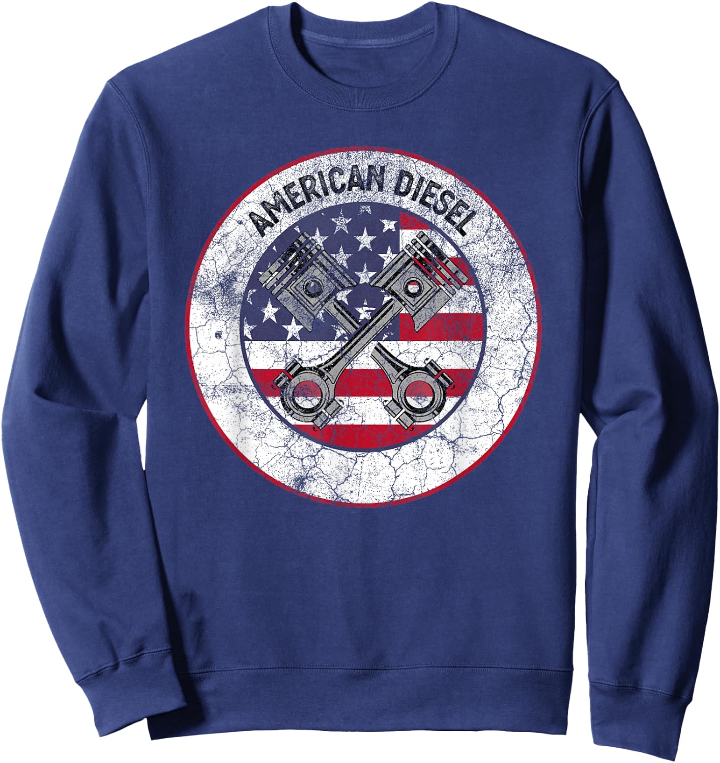 American Diesel Flag Vintage Diesel Mechanic Smoke Trucks Sweatshirt - Sweatshirt | Navy