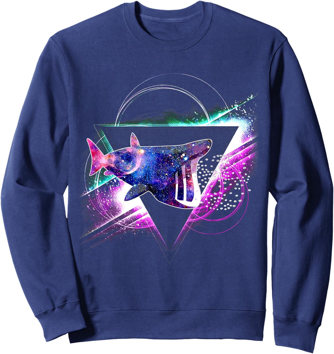 Aesthetic Galaxy Basking Shark Sweatshirt - Sweatshirt | Navy