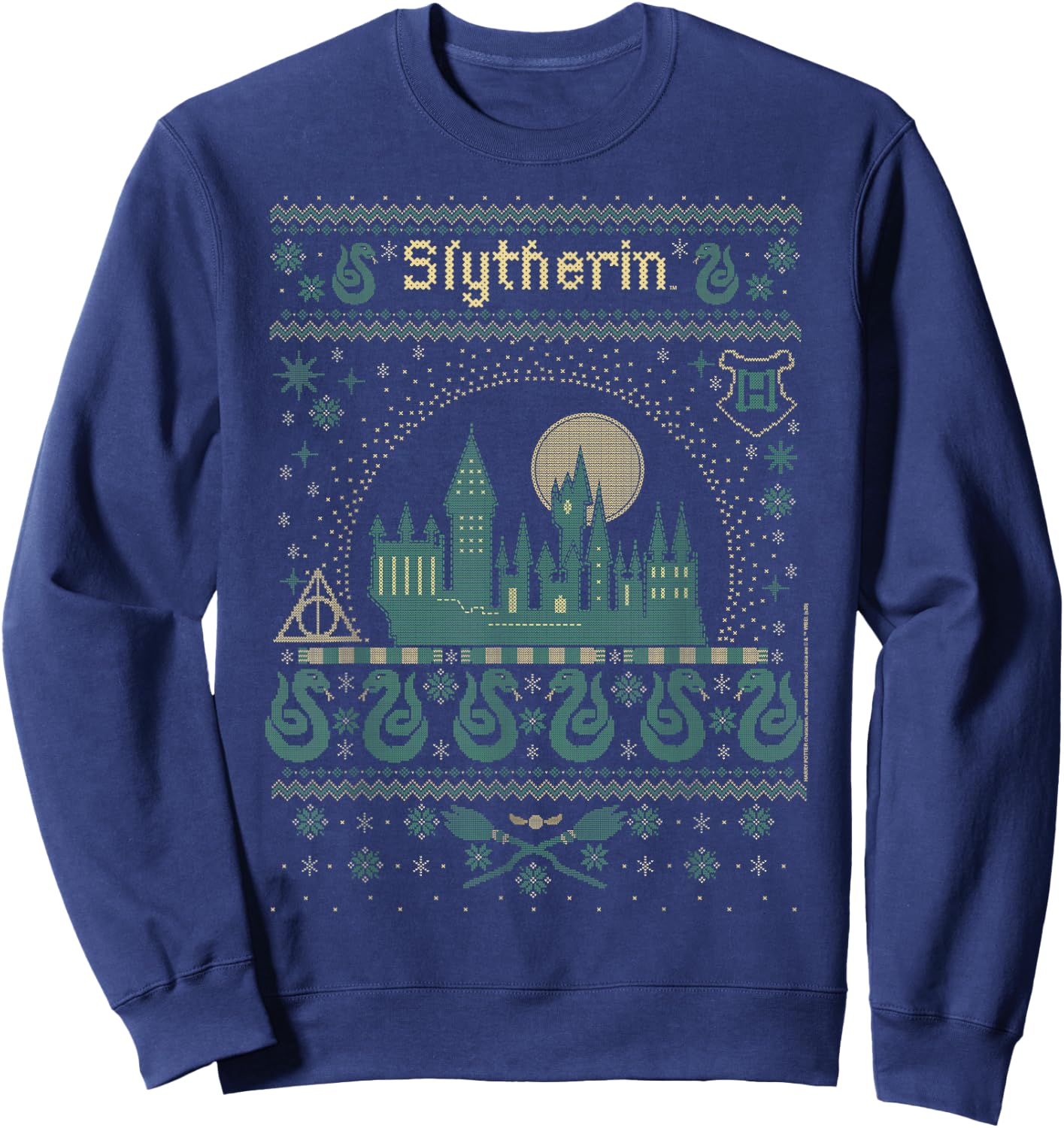 Harry Potter Christmas Slytherin Ugly Sweater Sweatshirt - Sweatshirt | Navy