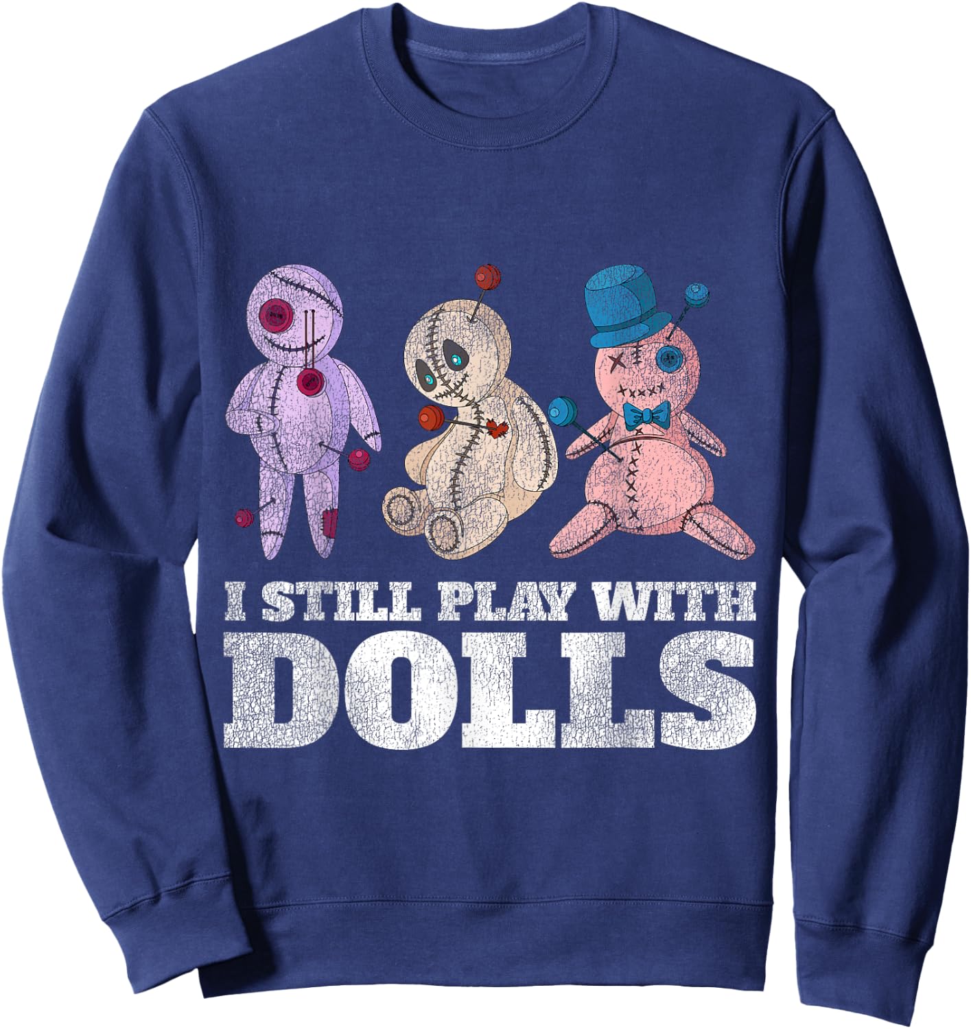 Scary Witch Voodoo Doll Women Gift Funny Halloween Sweatshirt - Sweatshirt | Navy