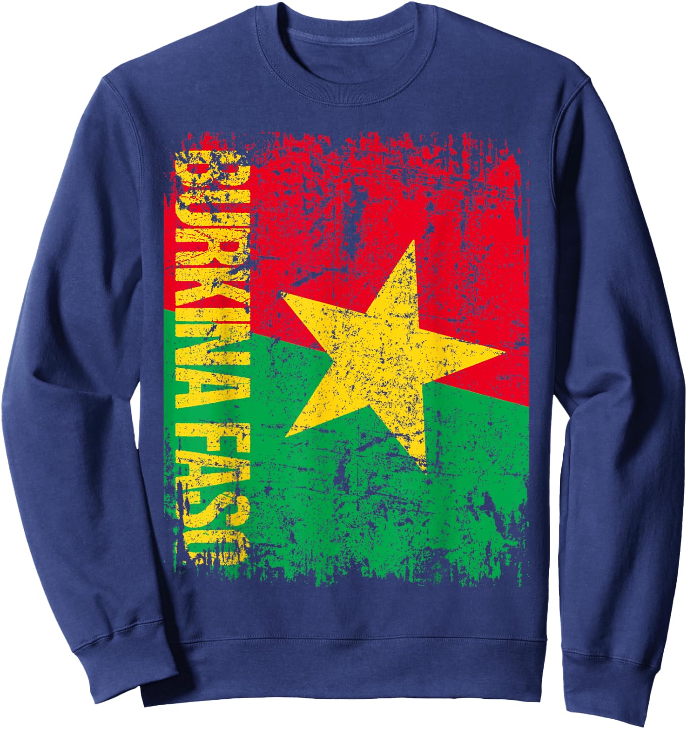 BURKINA FASO Flag Vintage Distressed BURKINA Sweatshirt - Sweatshirt | Navy