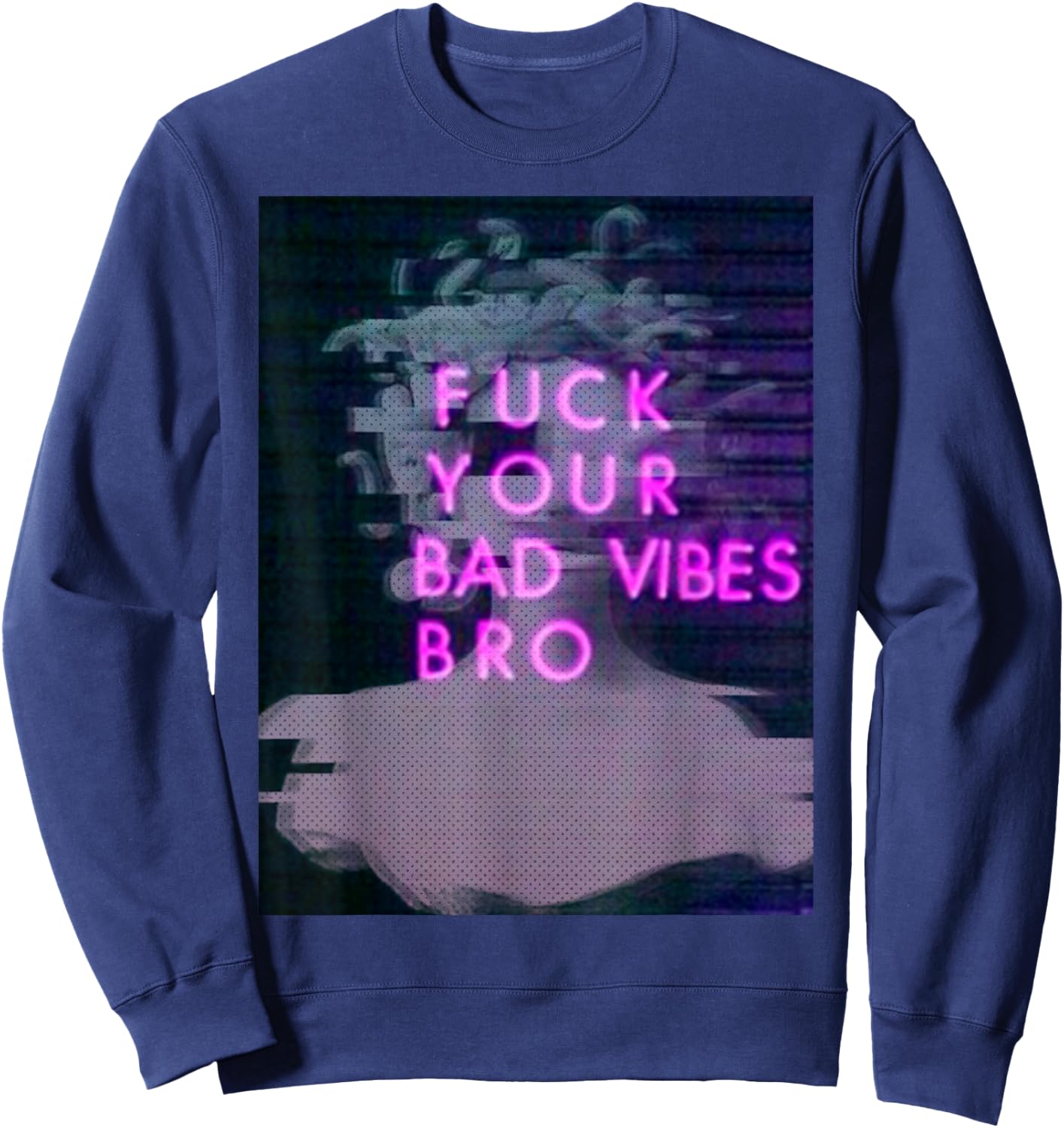 Aesthetic Vaporwave Japanese Futurism Anime Retro Hentai Sweatshirt - Sweatshirt | Navy