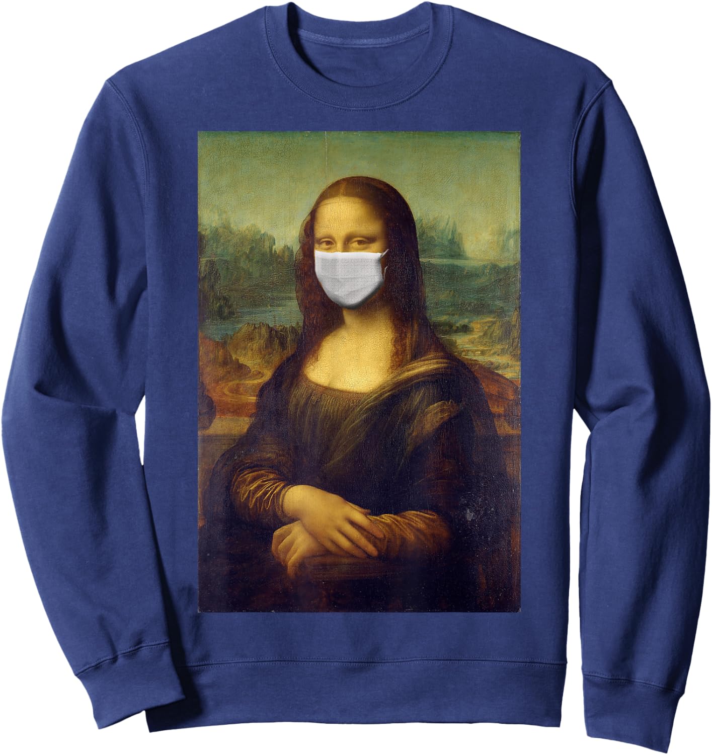 Mona Lisa Face Mask Sweatshirt - Sweatshirt | Navy