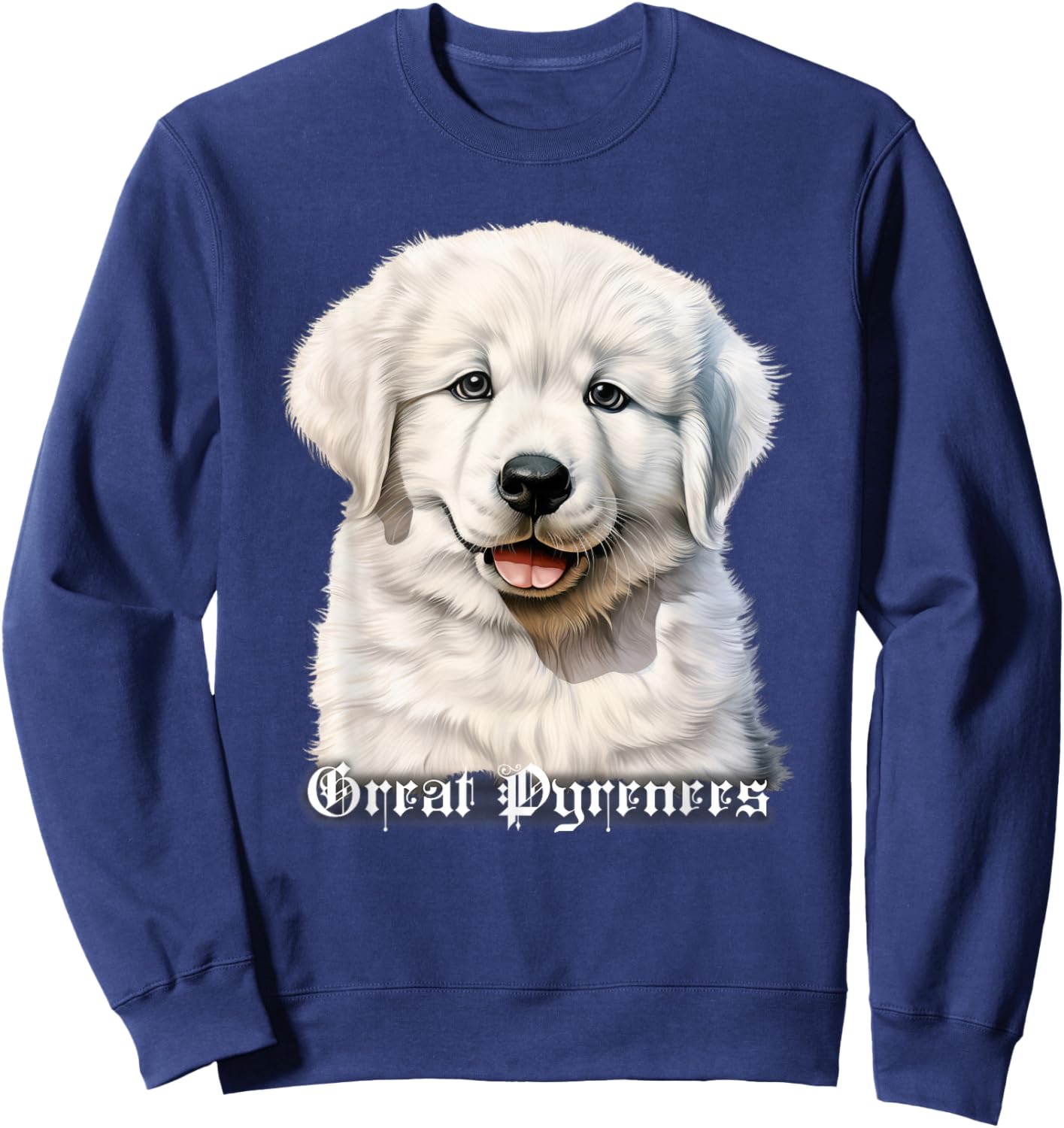 Great Pyrenees Dog x Puppy Sweatshirt - Sweatshirt | Navy