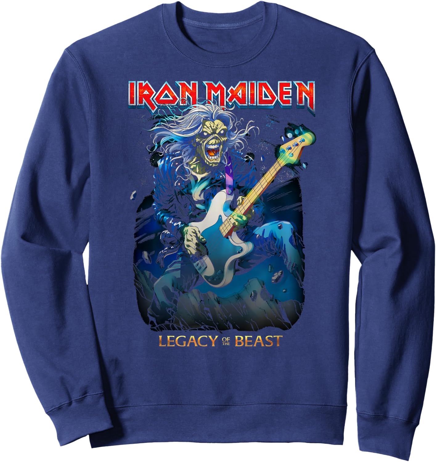 Iron Maiden - Eddie On Bass Small Sweatshirt - Sweatshirt | Navy